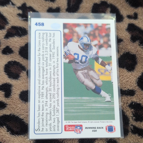 1991 Upper Deck Barry Sanders Team MVP #458 Detroit Lions