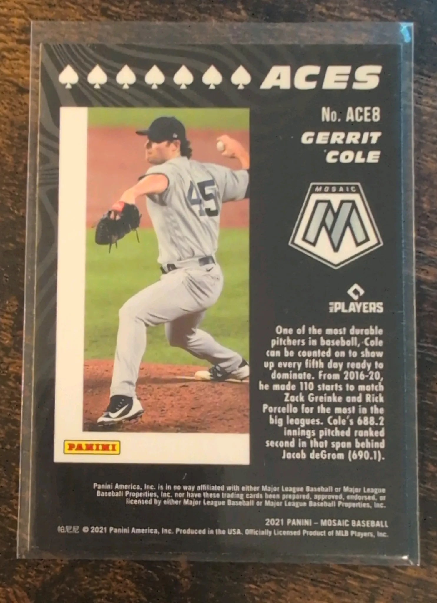 2021 Panini Mosaic Aces Gerrit Cole #ACE8 - Back