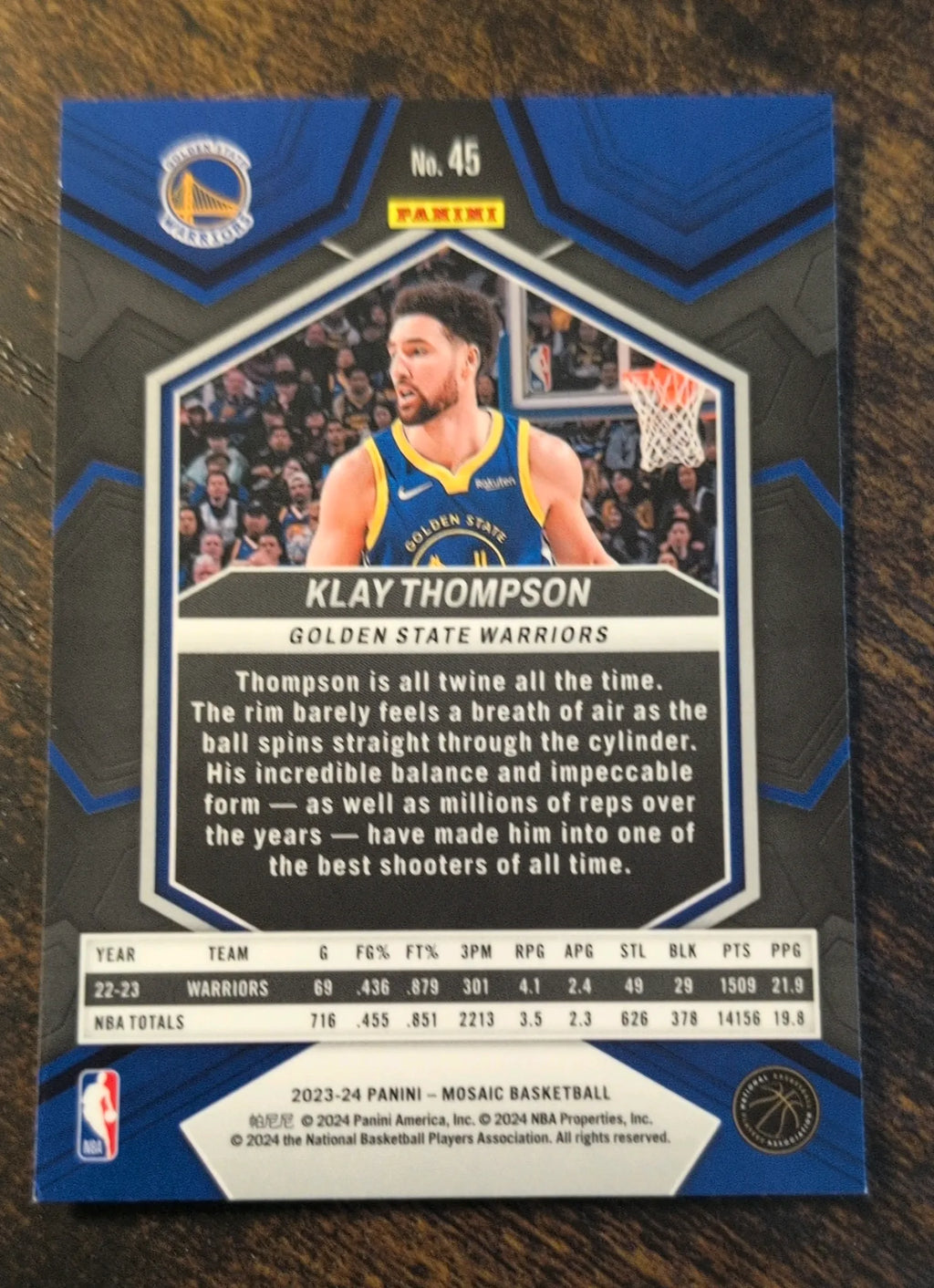 2023-24 Panini Mosaic Klay Thompson #45 Golden State Warriors