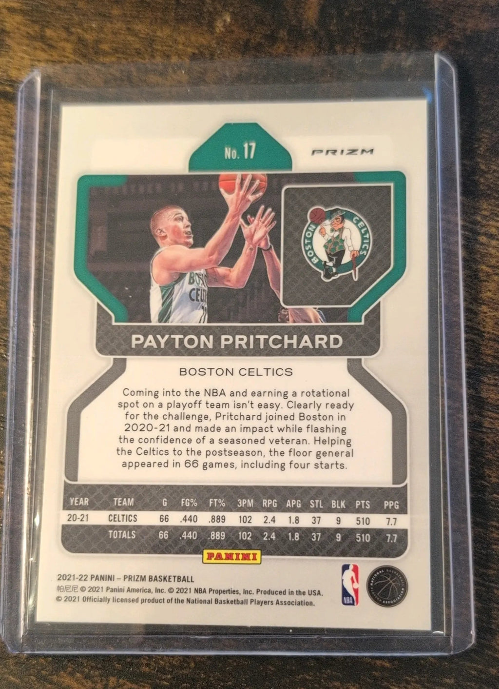2021-22 Panini Prizm Payton Pritchard Silver Cracked Ice #17 Front