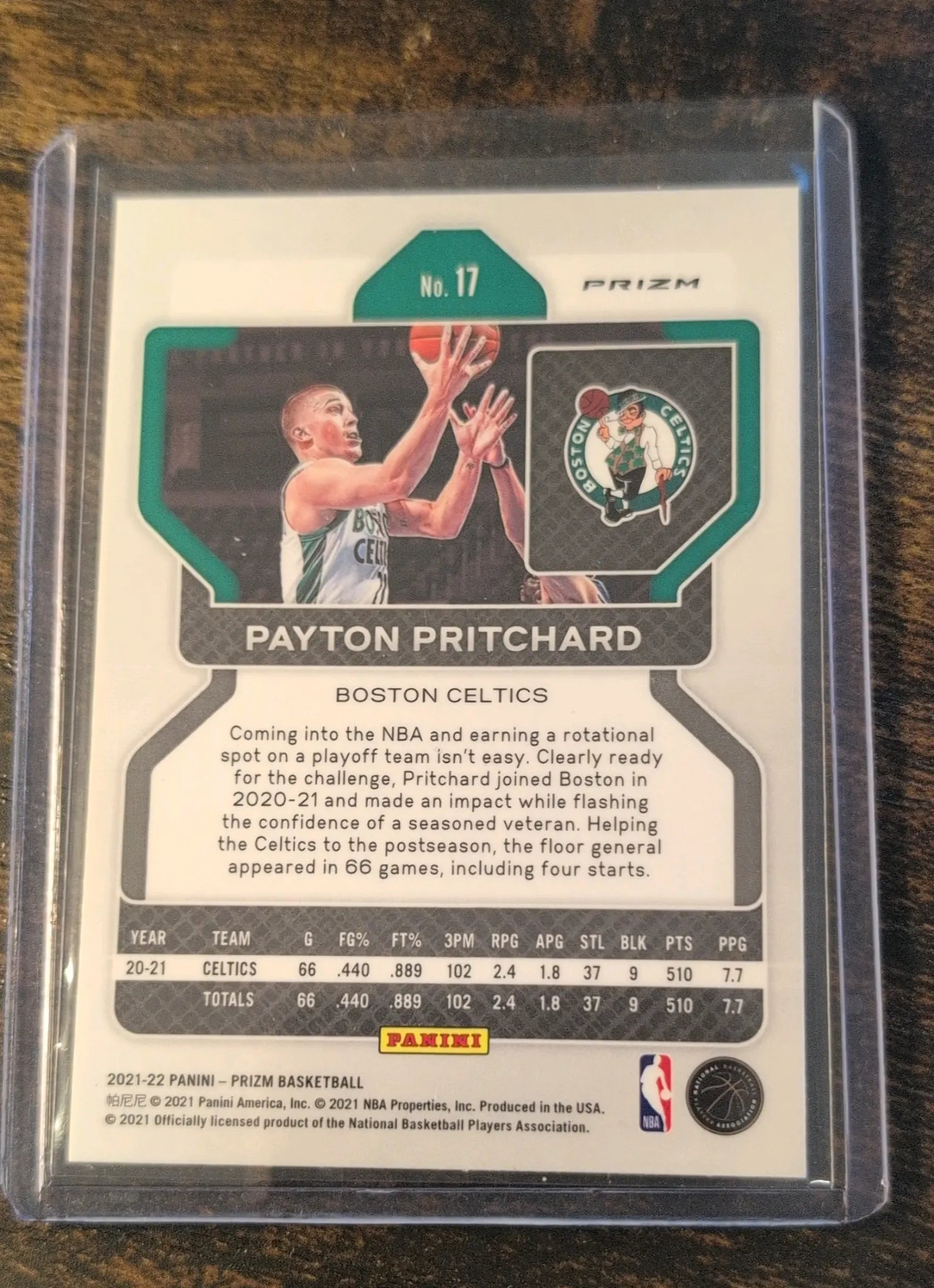 2021-22 Panini Prizm Payton Pritchard Silver Cracked Ice #17 Front
