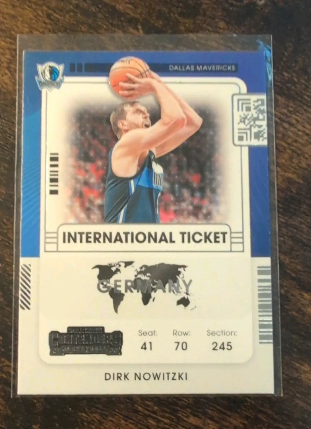 2021-22 Panini Contenders Dirk Nowitzki International Ticket #20 Front