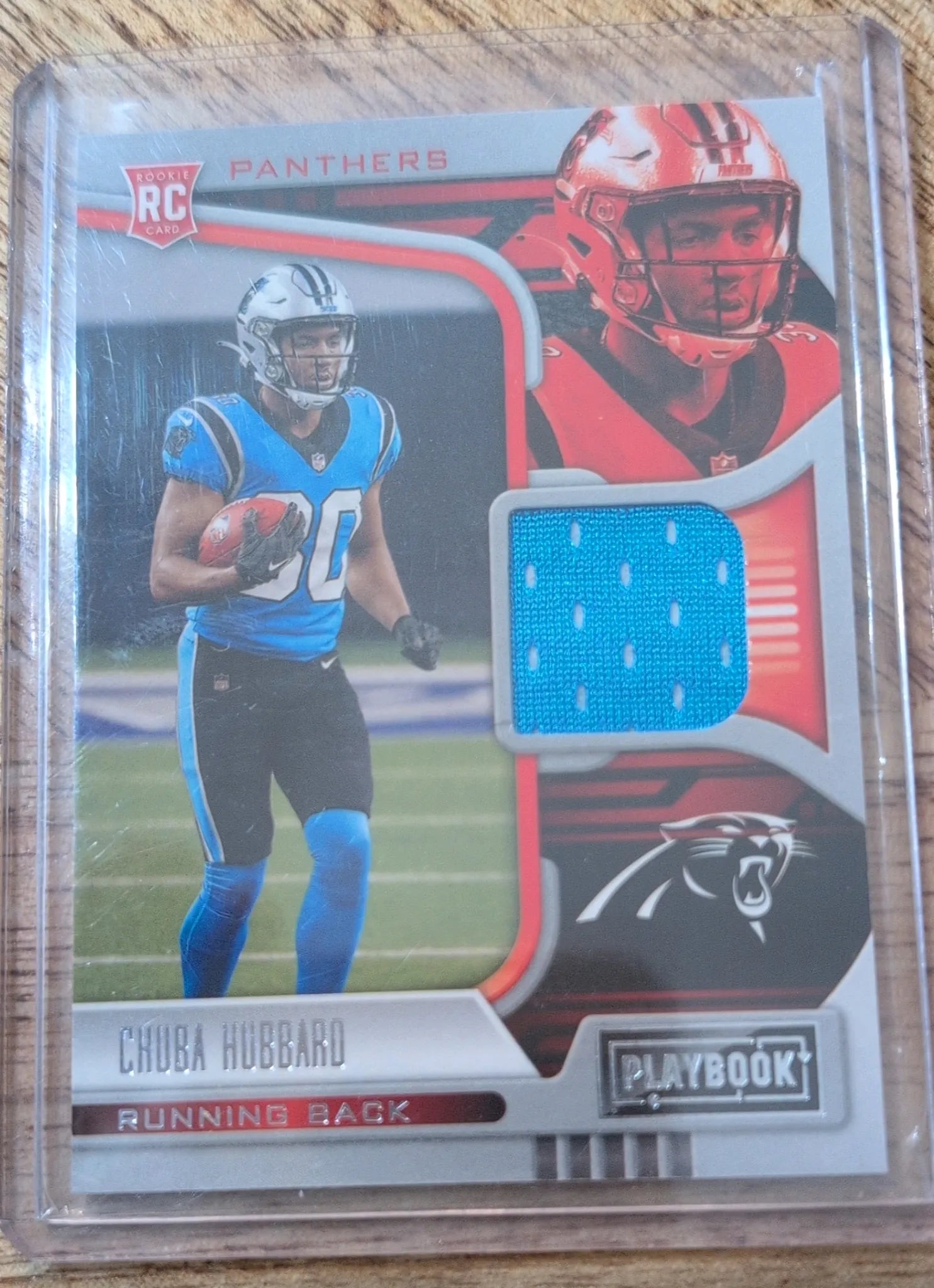 2021 Panini Playbook Chuba Hubbard #RMA-CHU Rookie Patch - Front