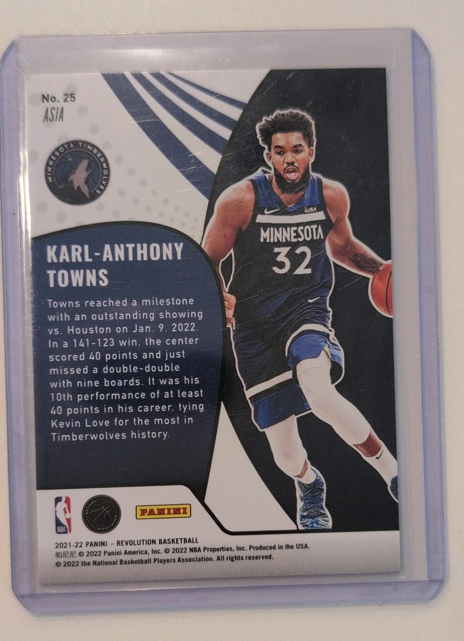 2021-22 Panini Revolution Vortex Asia Karl-Anthony Towns #25 - Front