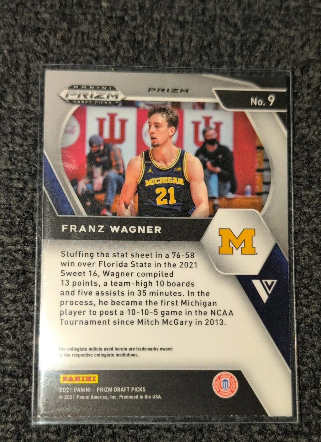 2021 Panini Prizm Draft Picks Silver Prizm RC Franz Wagner #9 - Back