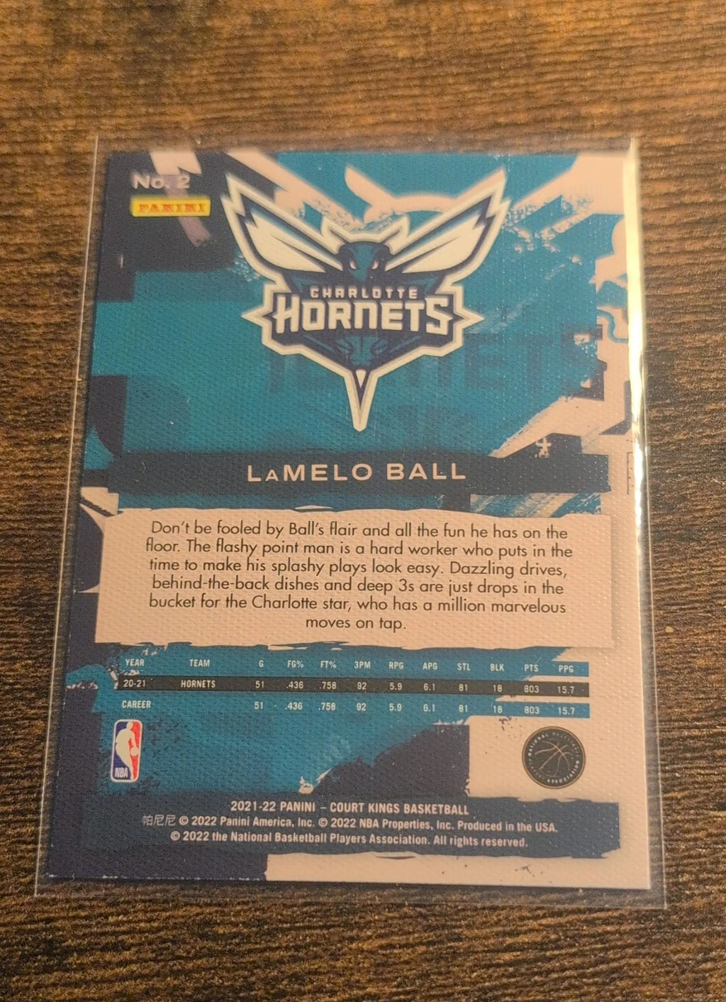 LaMelo Ball 2021-22 Panini Court Kings #2 Back