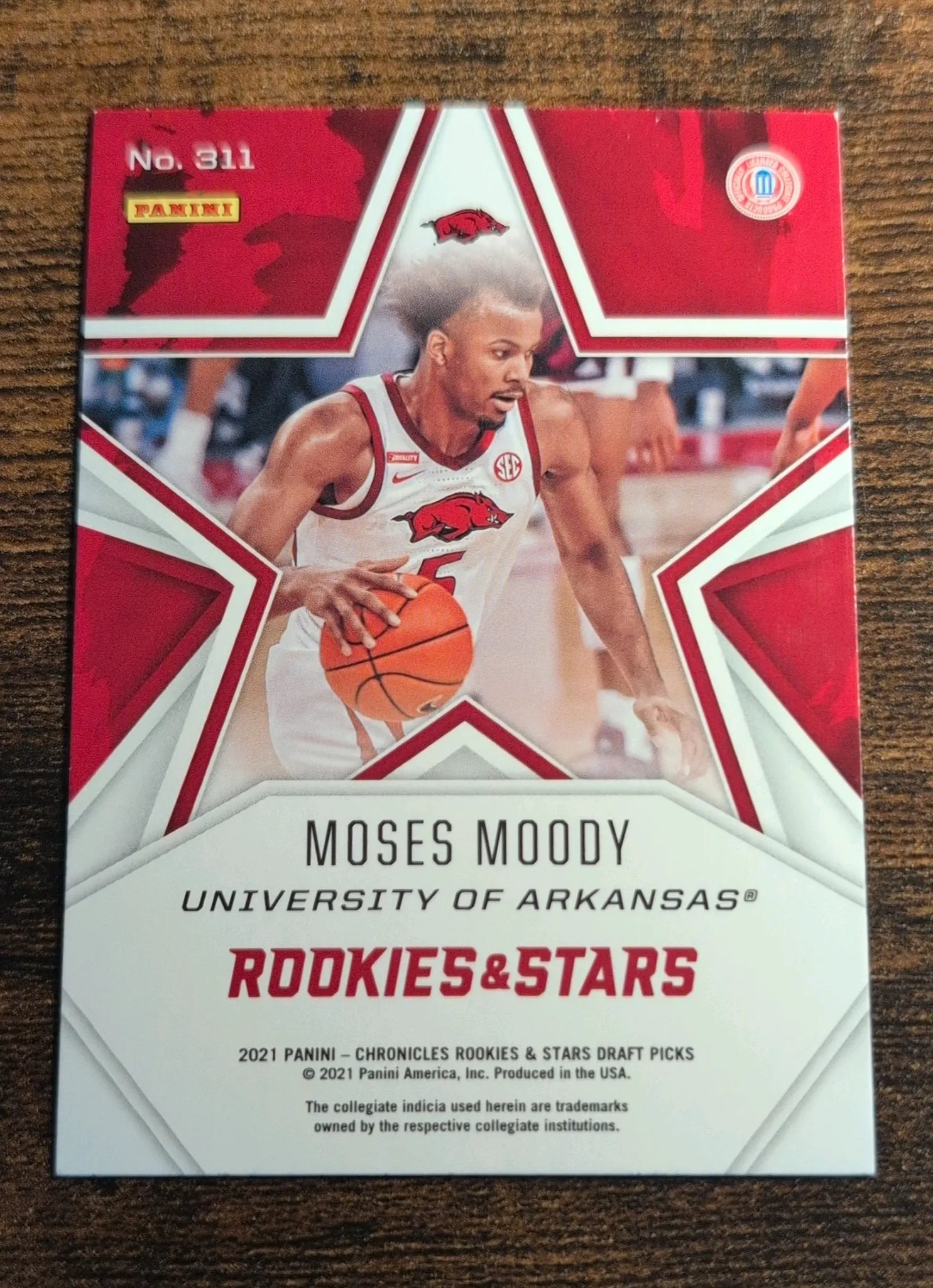 2021 Panini Chronicles Rookies & Stars Moses Moody RC #311 Back