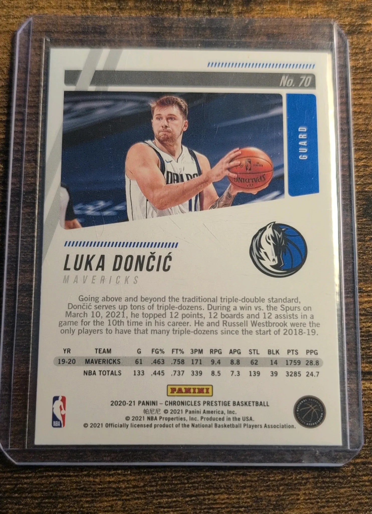 2020-21 Panini Chronicles Prestige Luka Dončić #70 Front