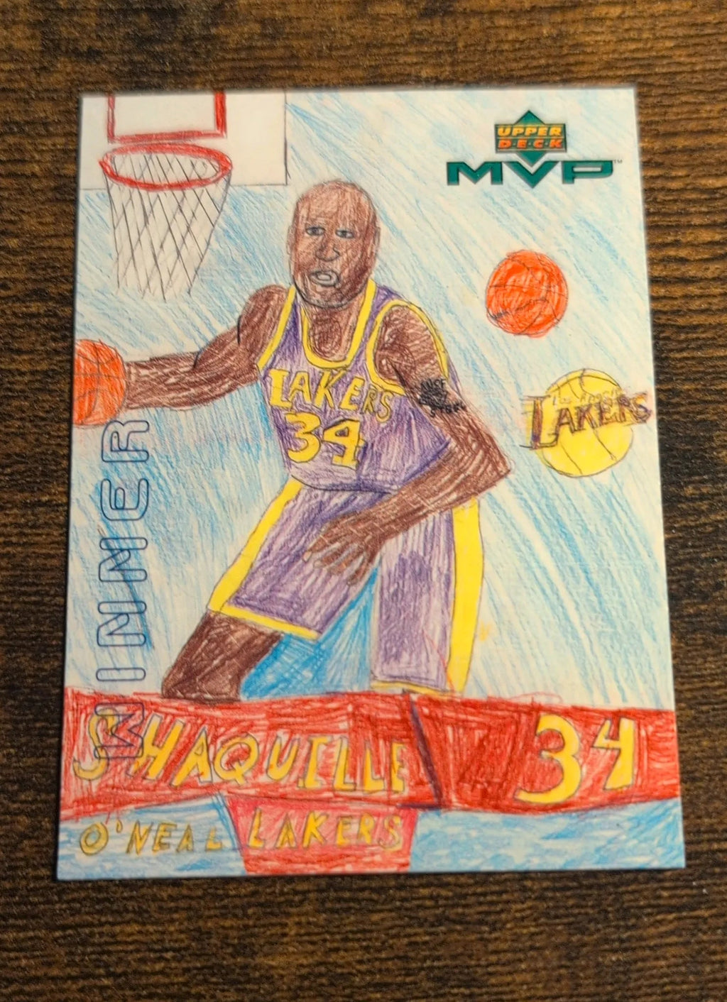 1999 Upper Deck MVP Draw Your Own Card Shaquille O'Neal #W14 Front