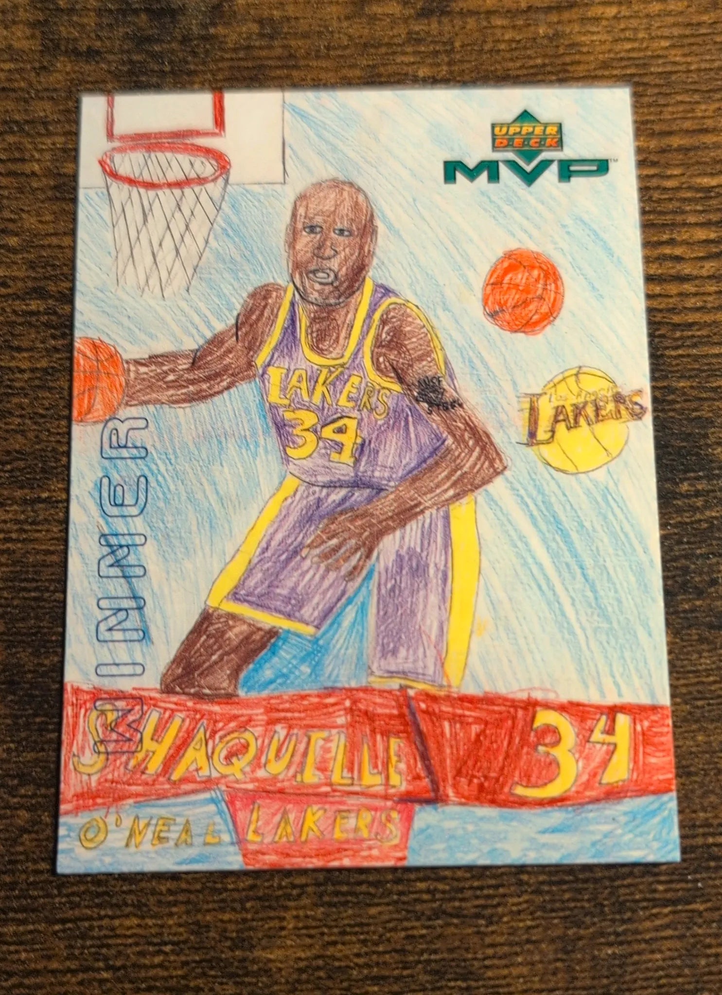 1999 Upper Deck MVP Draw Your Own Card Shaquille O'Neal #W14 Front