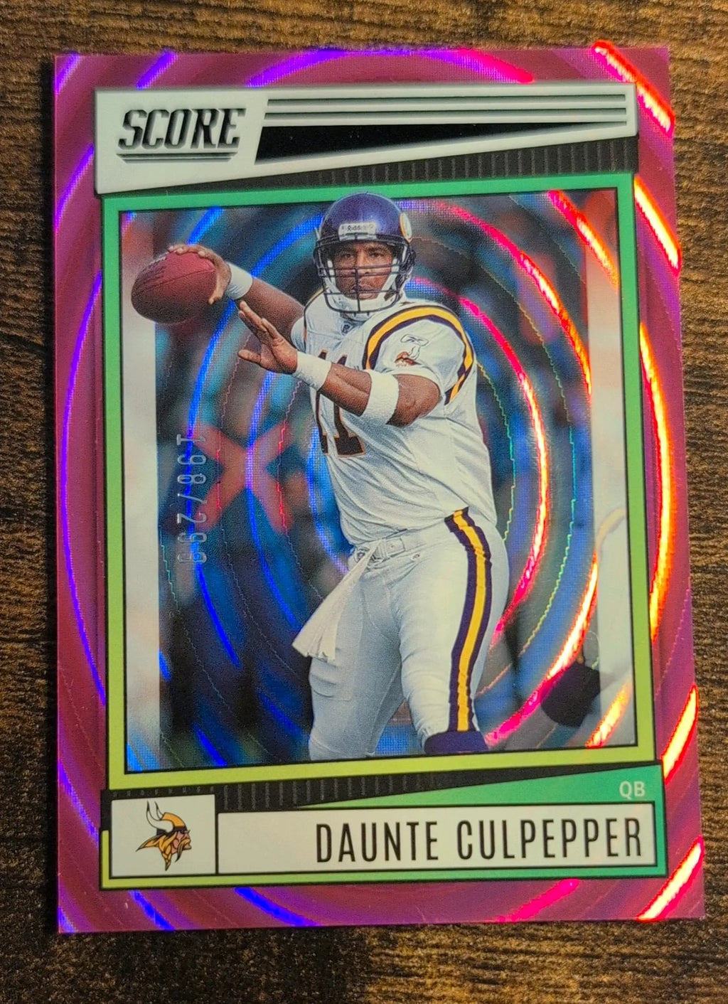 2022 Panini Score Daunte Culpepper #111 Pink Swirl Parallel Front