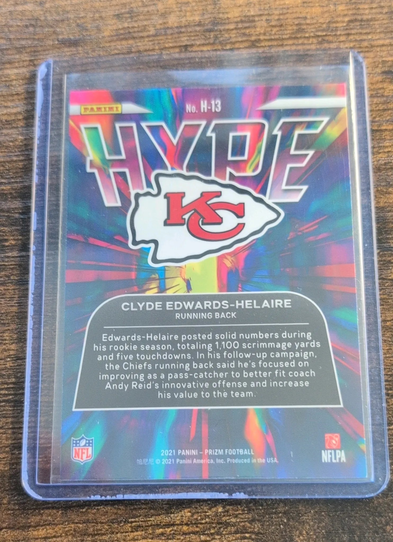 2021 Panini Prizm Hype Clyde Edwards-Helaire #H-13 - Back