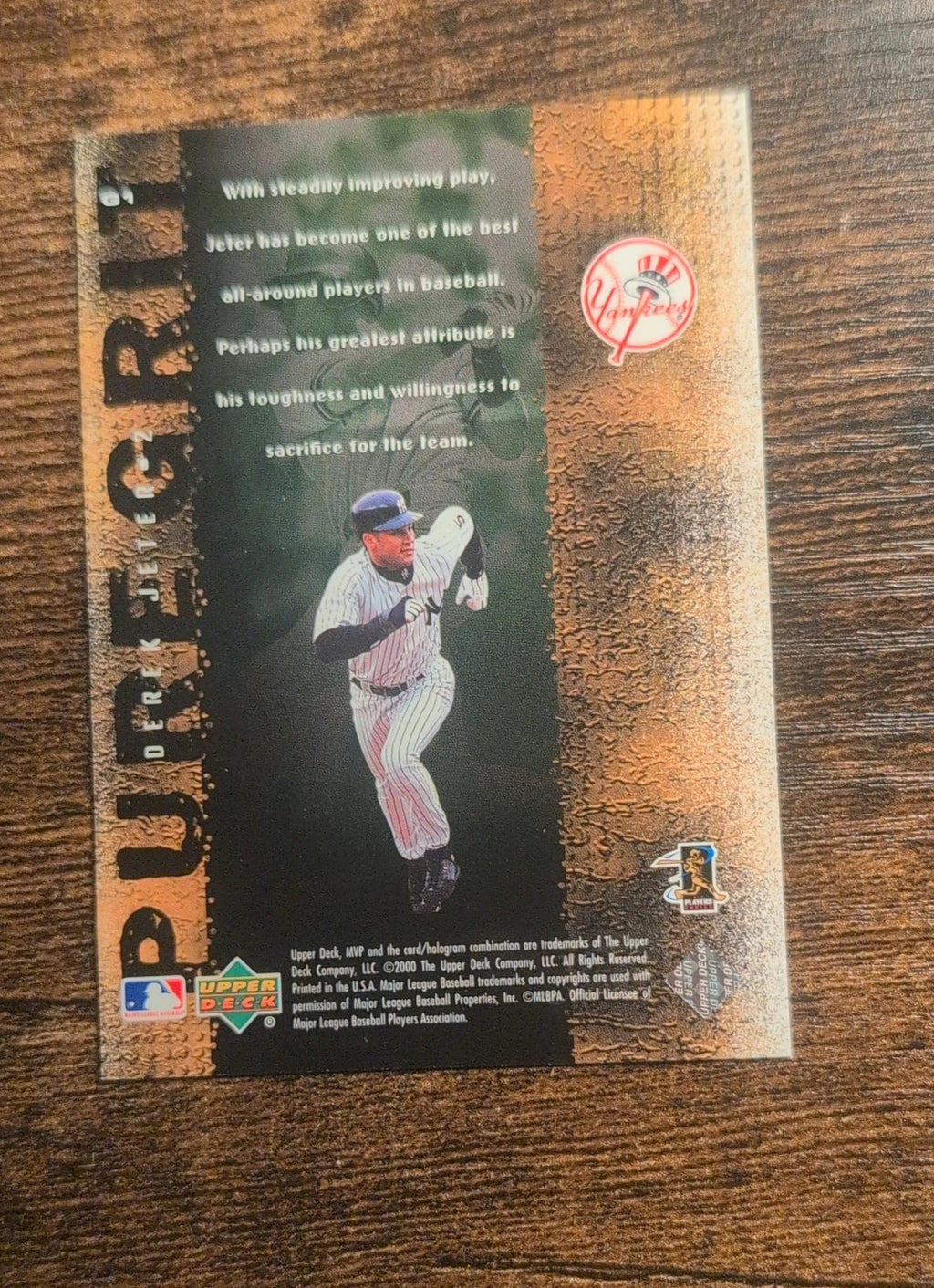 2000 Upper Deck MVP Pure Grit Derek Jeter #64 - Front