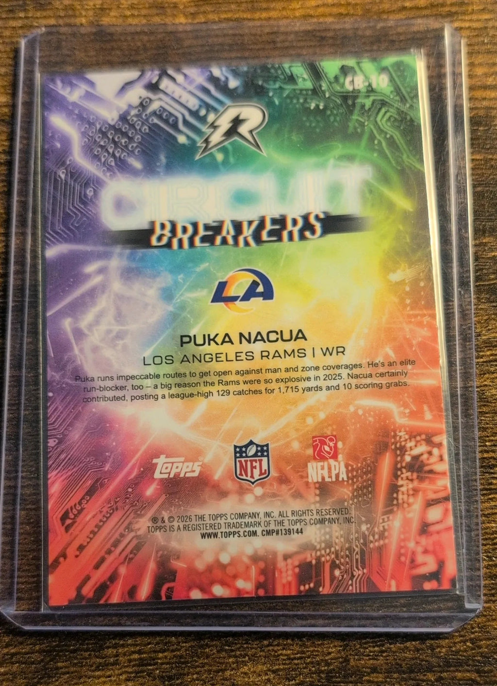 2026 Topps Circuit Breakers Puka Nacua CB-10 - Back