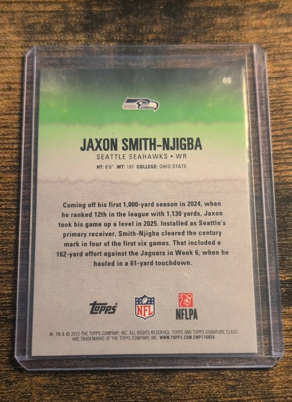 2025 Topps Signature Class Jaxon Smith-Njigba #46 - Back