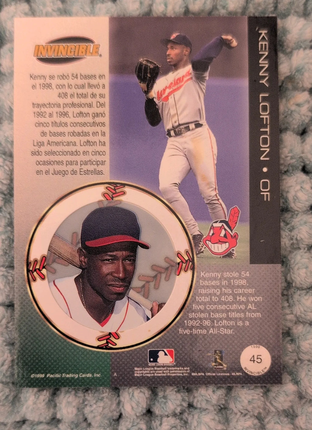 1999 Pacific Invincible Kenny Lofton #45 - Cleveland Indians - Raw NM