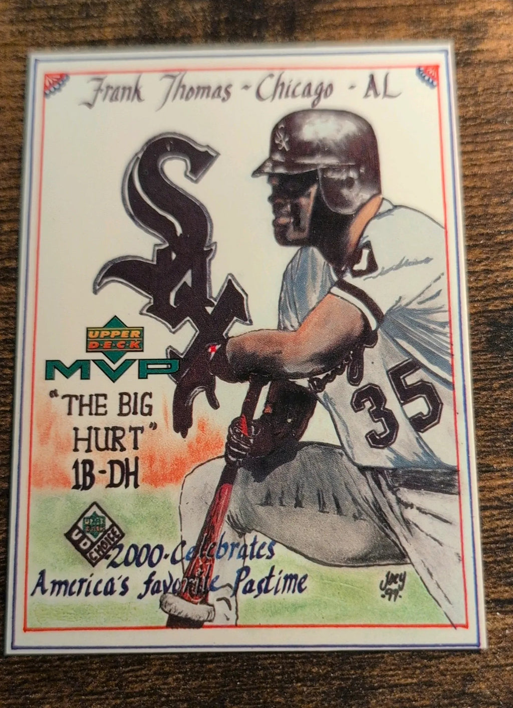 2000 Upper Deck MVP Frank Thomas Draw Your Own Card #DT1 Front