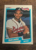 1990 Fleer David Justice Rookie Card #586 Front