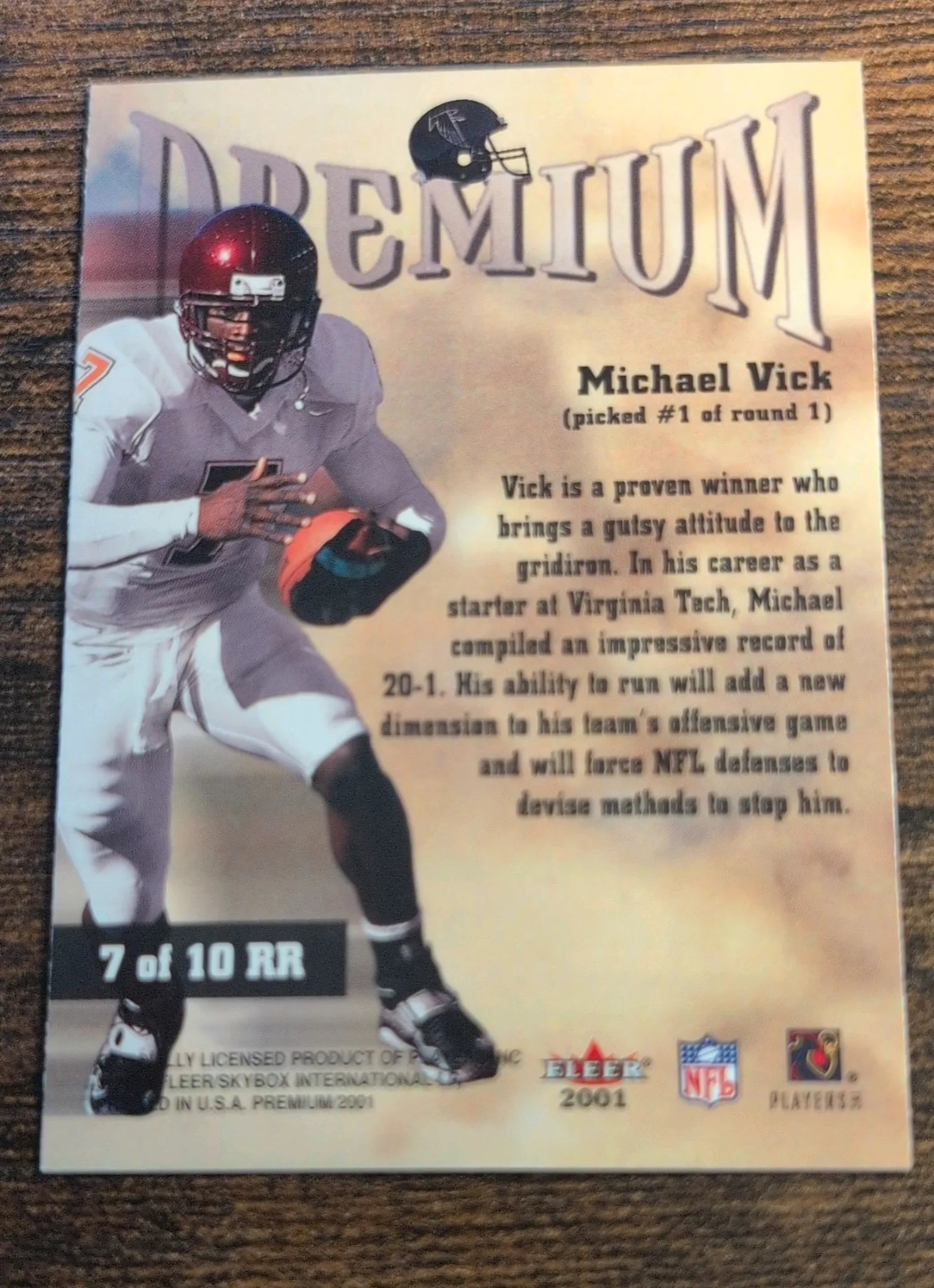 2001 Fleer Premium Rookie Revolution Michael Vick back