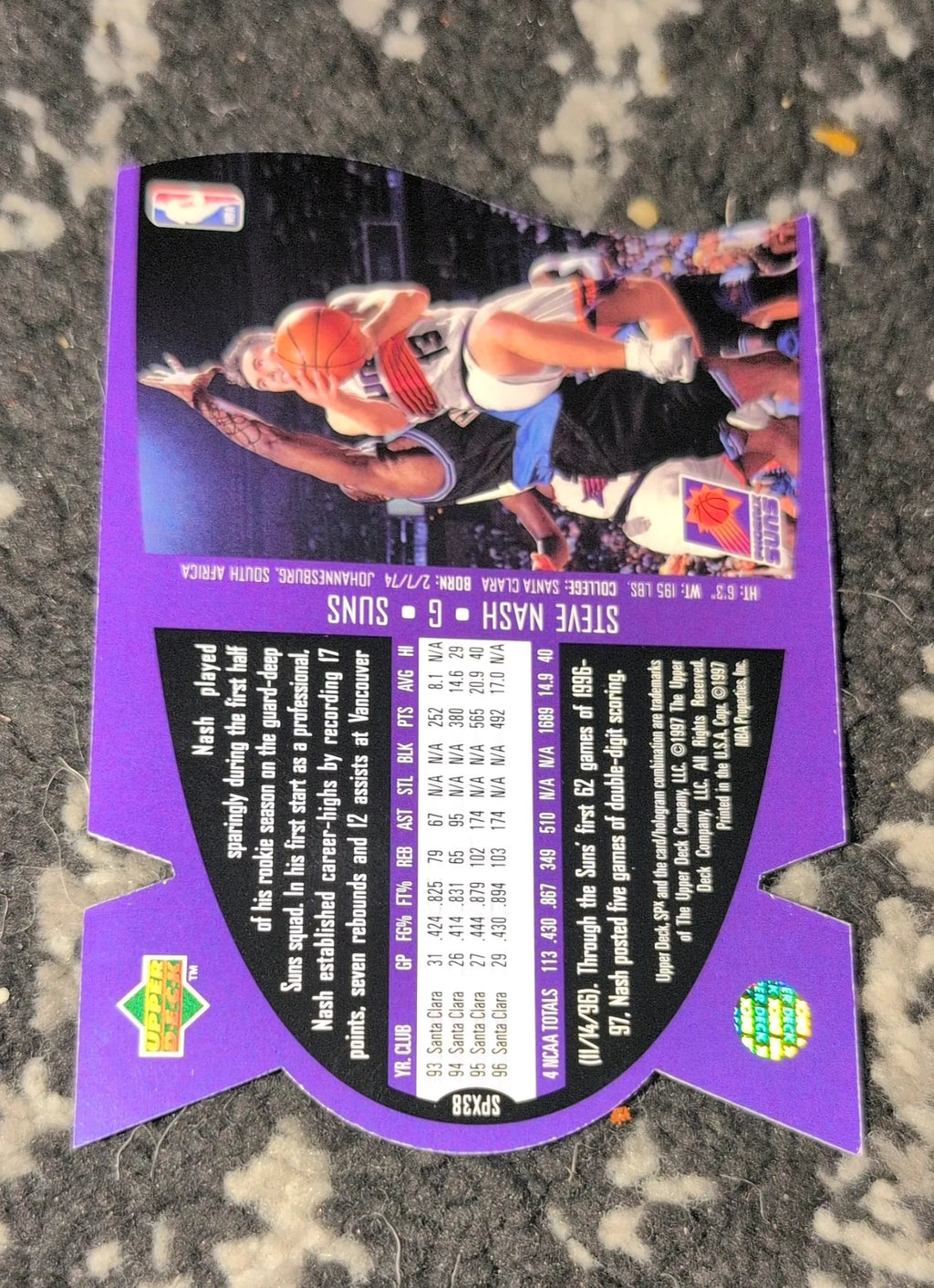1996-97 Upper Deck SPx Steve Nash #SPX38 - Back