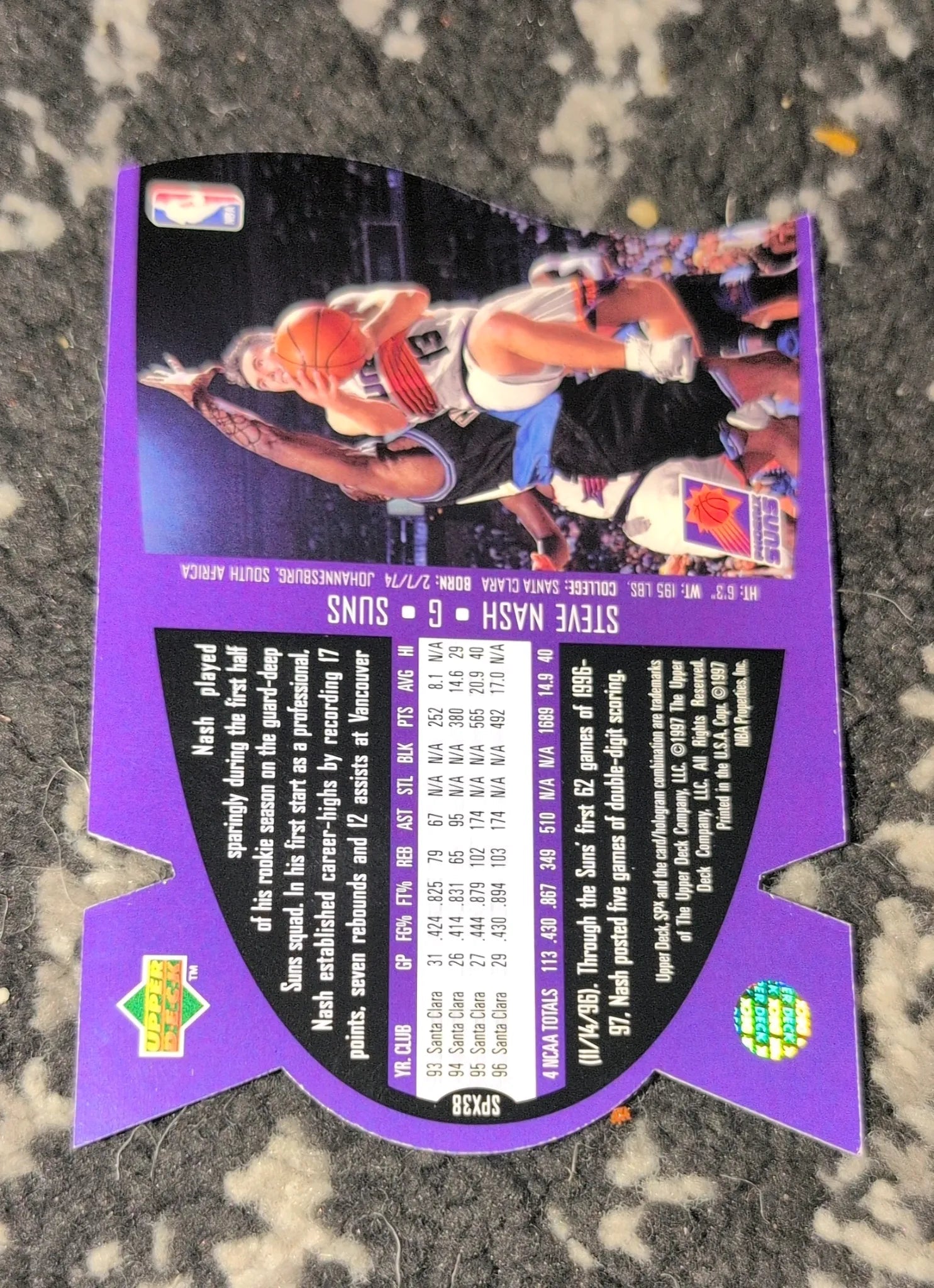 1996-97 Upper Deck SPx Steve Nash #SPX38 - Back