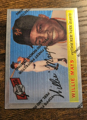 1995 Topps Finest Willie Mays #194 New York Giants (Protector Intact)