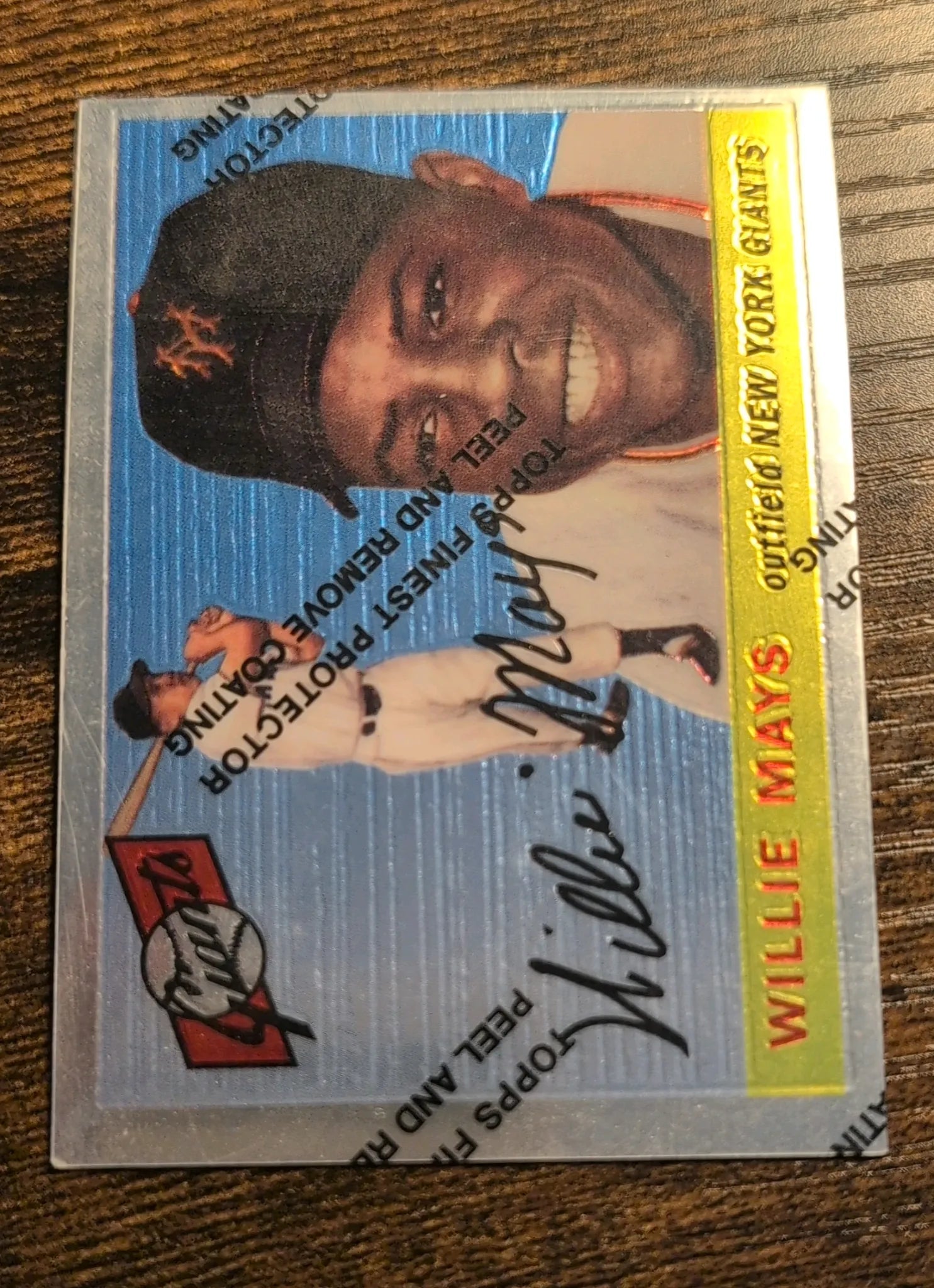 1995 Topps Finest Willie Mays #194 New York Giants - Front (Protector Intact)