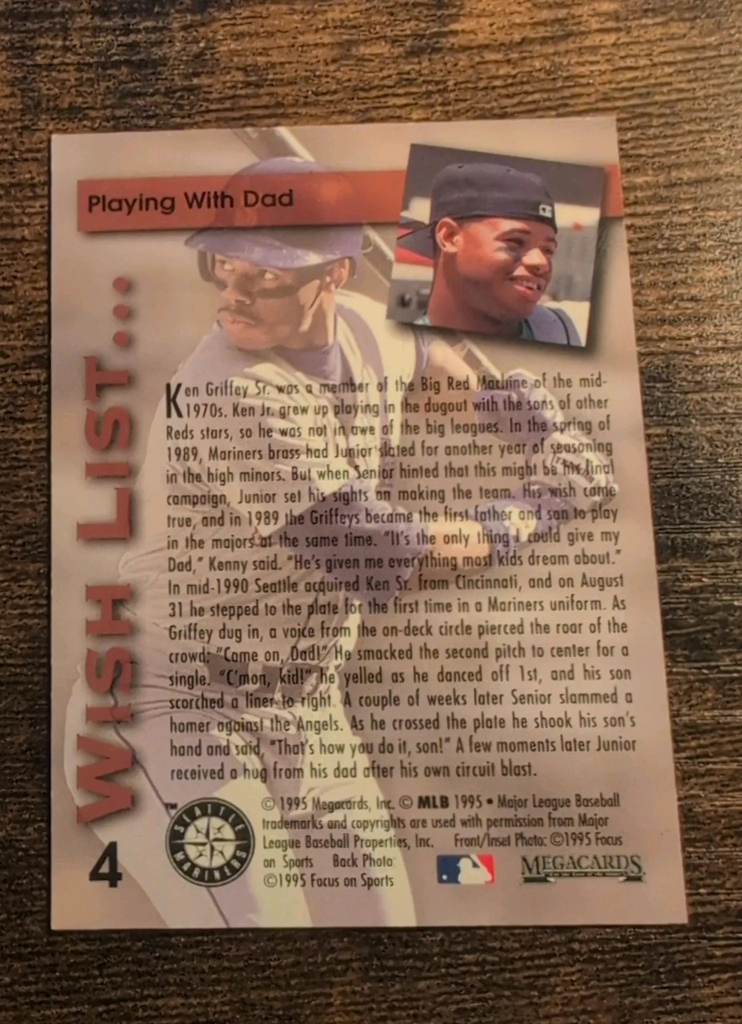 Ken Griffey Jr. 1995 Megacards Playing With Dad #4