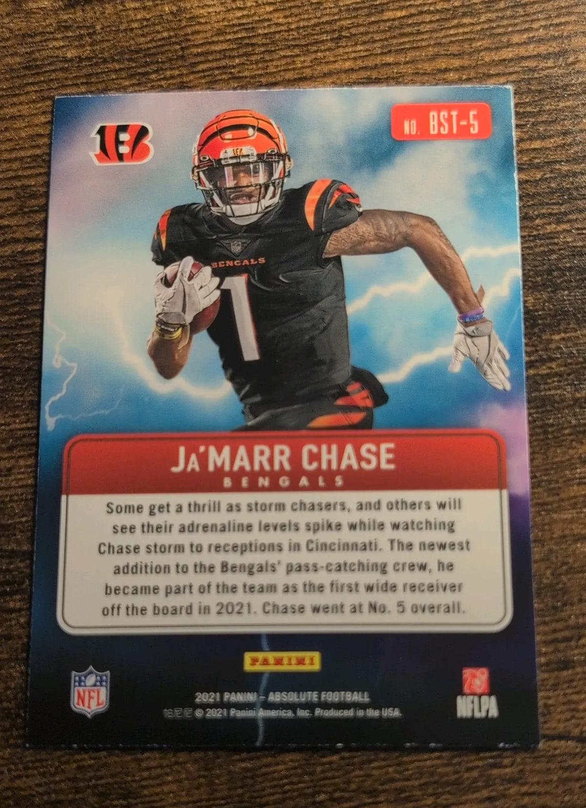 2021 Panini Absolute By Storm Ja'Marr Chase RC #BST-5 - Raw NM