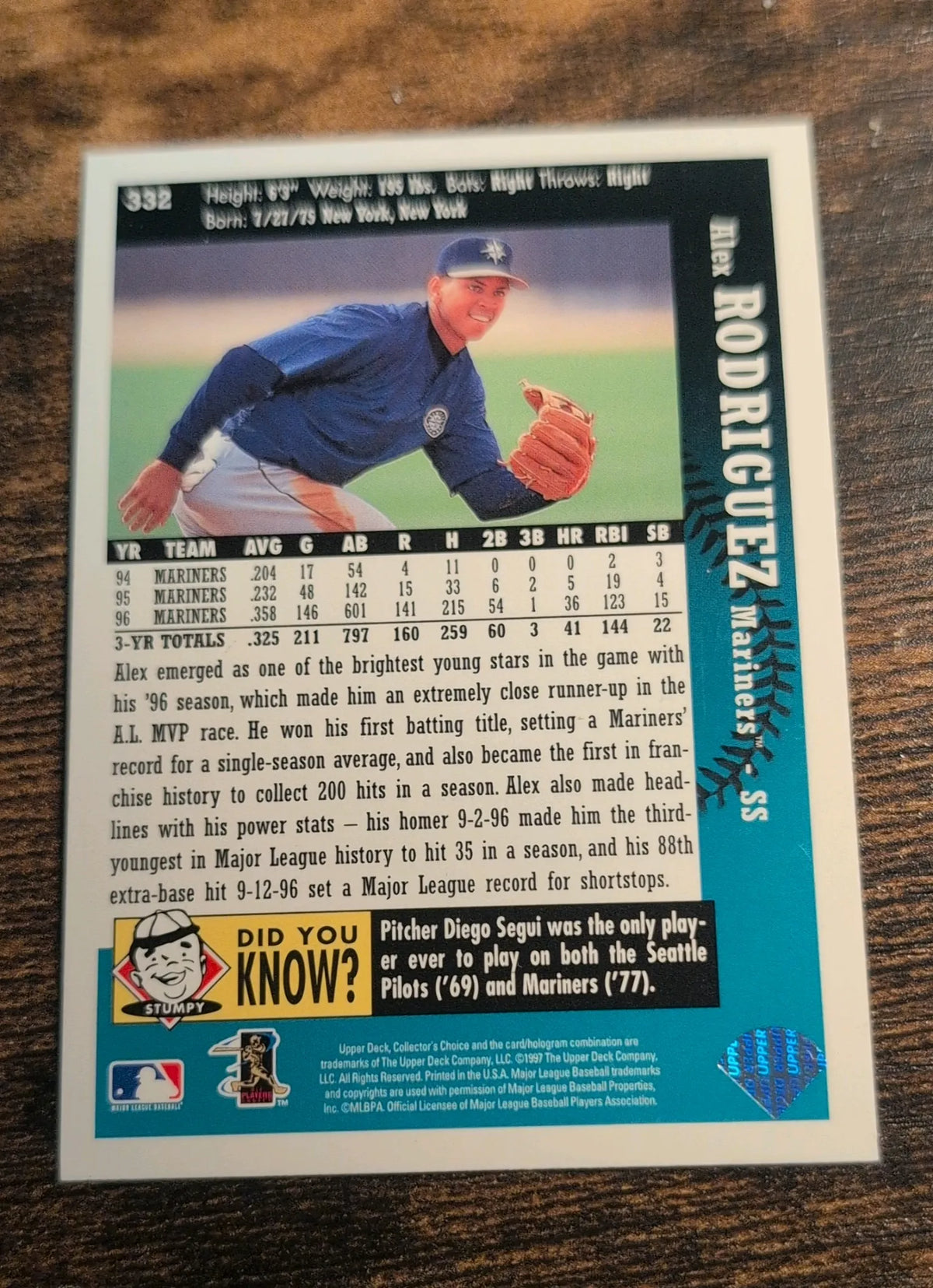 1997 Upper Deck Collector's Choice #632 Alex Rodriguez