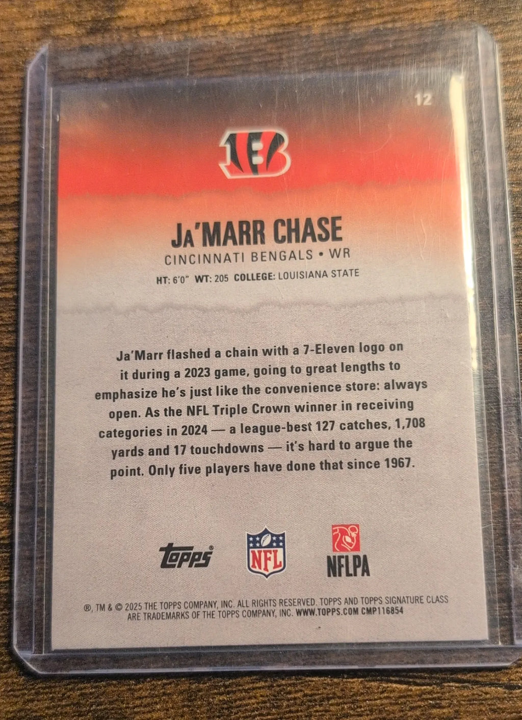 2025 Topps Ja'Marr Chase Round Pick #12