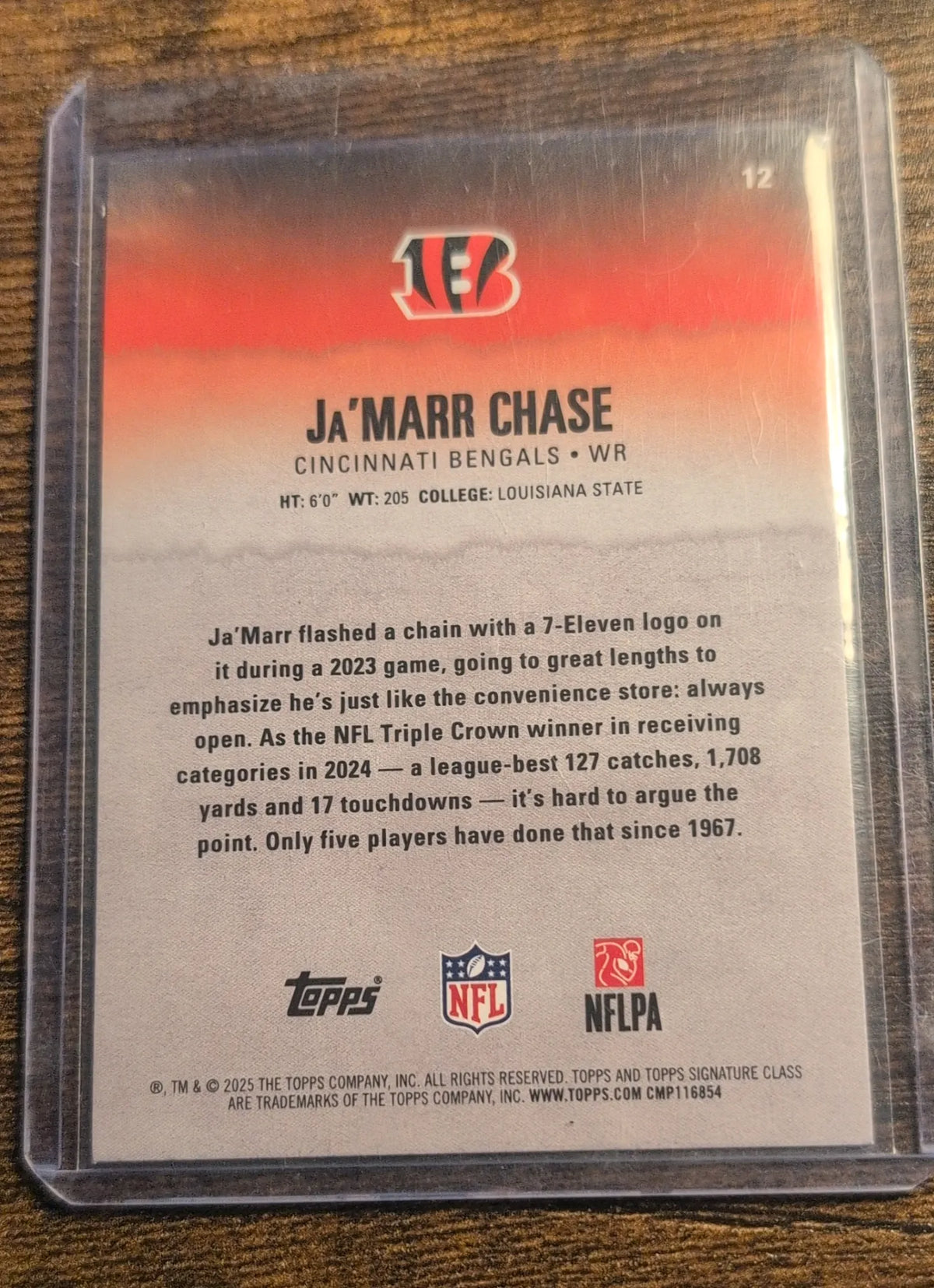 2025 Topps Ja'Marr Chase Round Pick #12