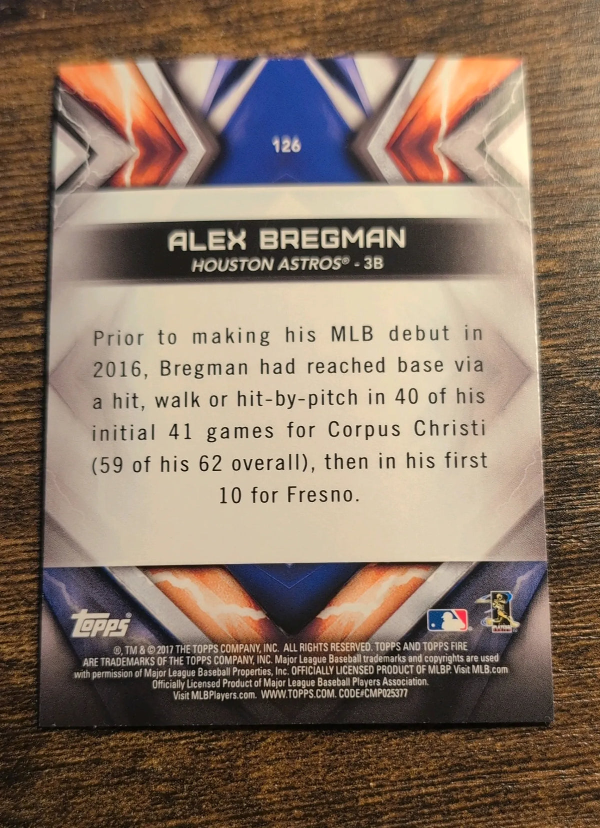 2017 Topps Fire Alex Bregman RC #126