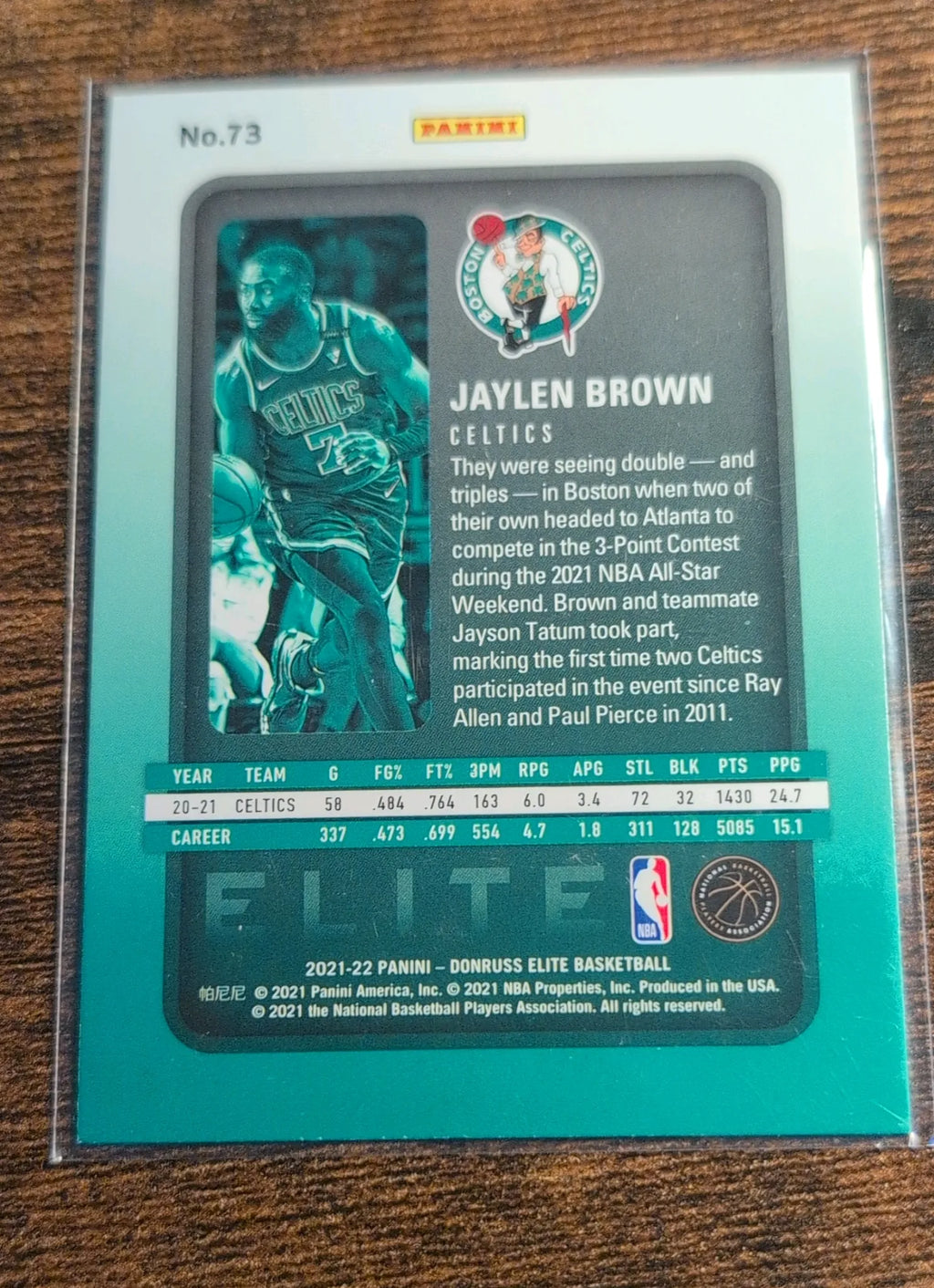 2021–22 Panini Donruss Elite Basketball Jaylen Brown #73 – Raw NM