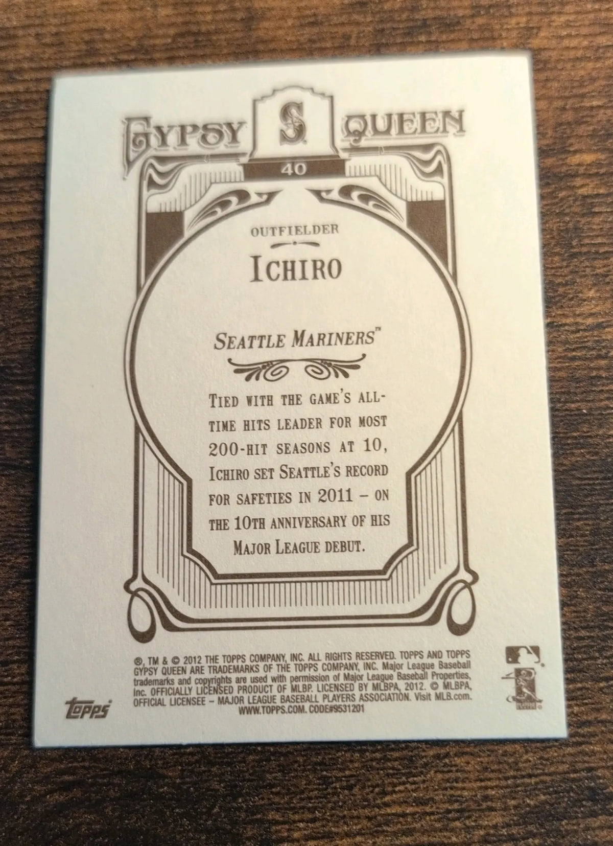 2012 Topps Gypsy Queen Ichiro Suzuki #40