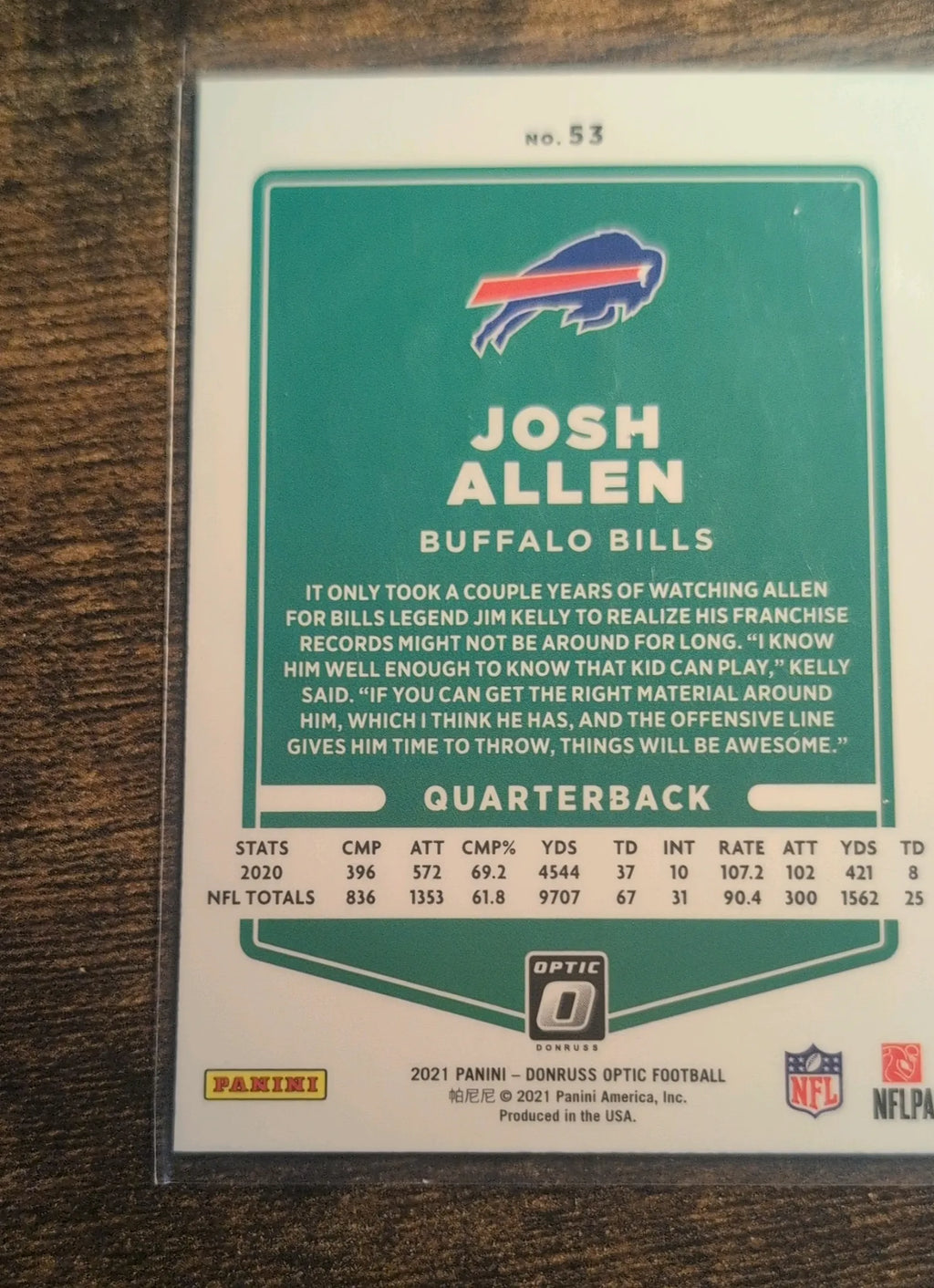 2021 Panini Donruss Optic Josh Allen #53