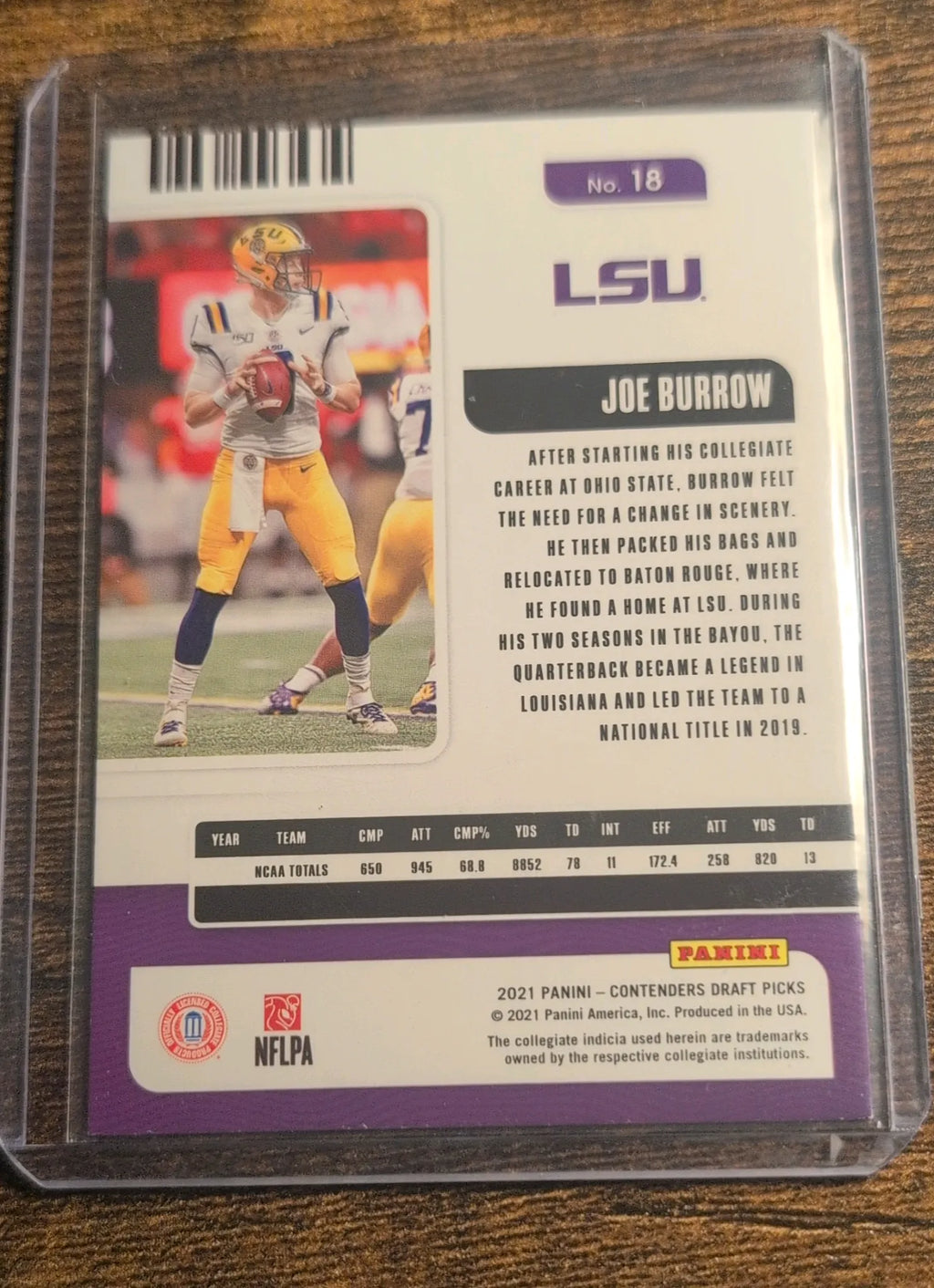 2021 Panini Contenders Draft Picks Season Ticket Joe Burrow #18