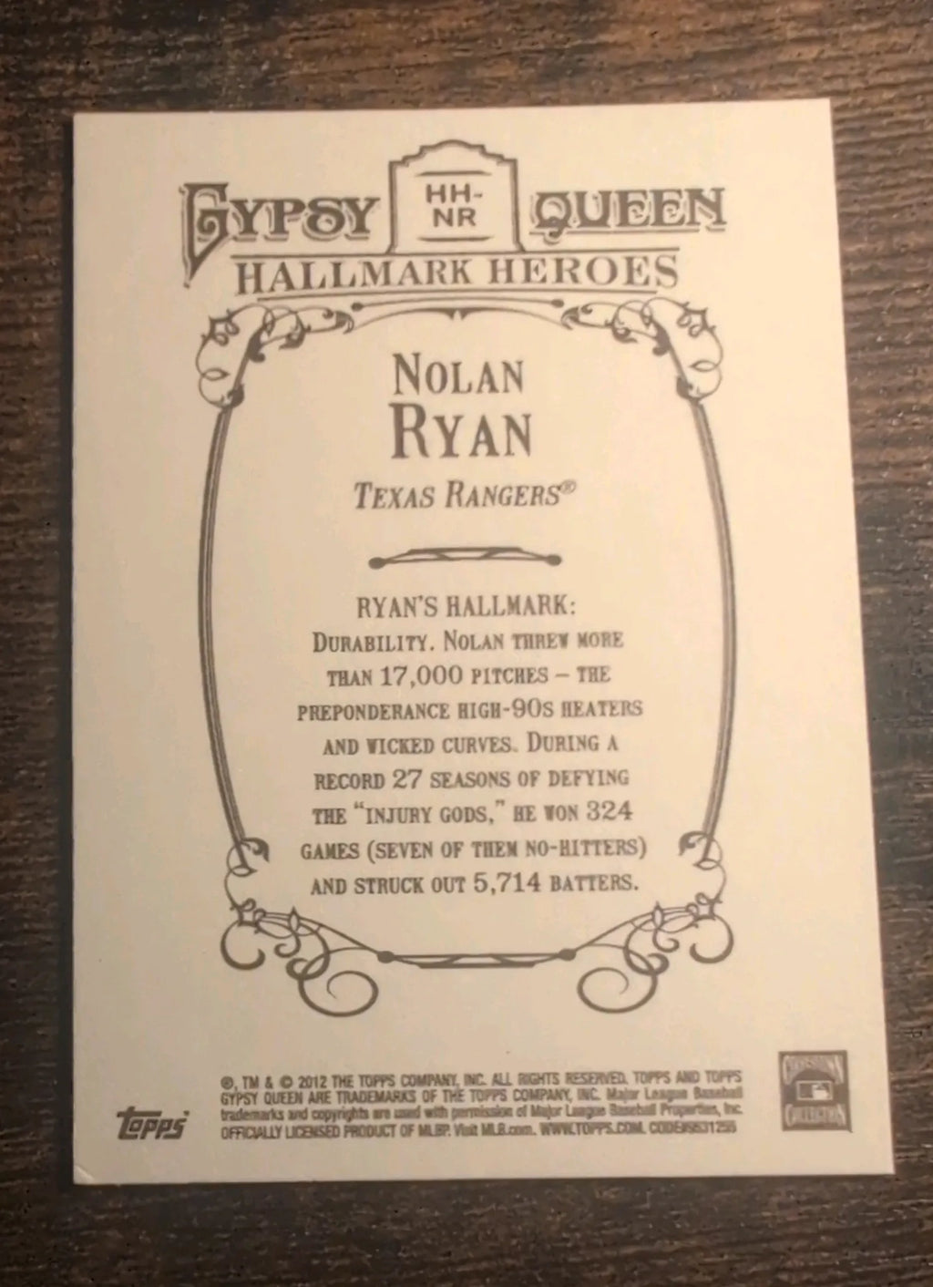Topps Queen Hallmark Heroes Nolan Ryan HH-NR