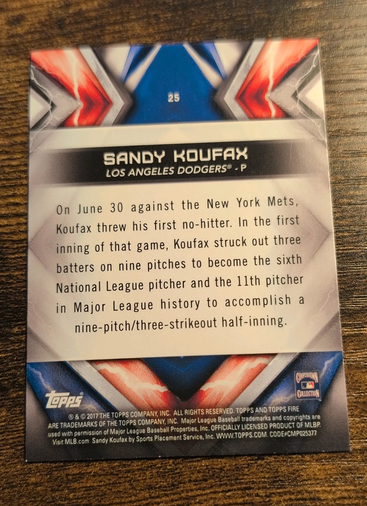 2017 Topps Fire Sandy Koufax #25