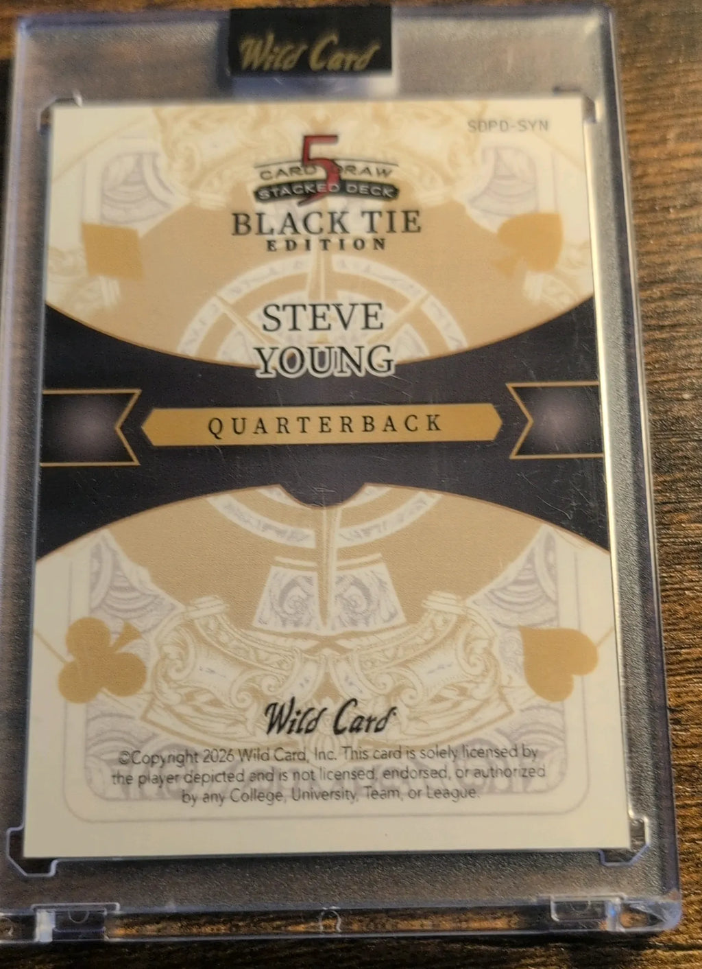 2026 Wild Card Black Tie Edition Steve Young 1/1 Football Card