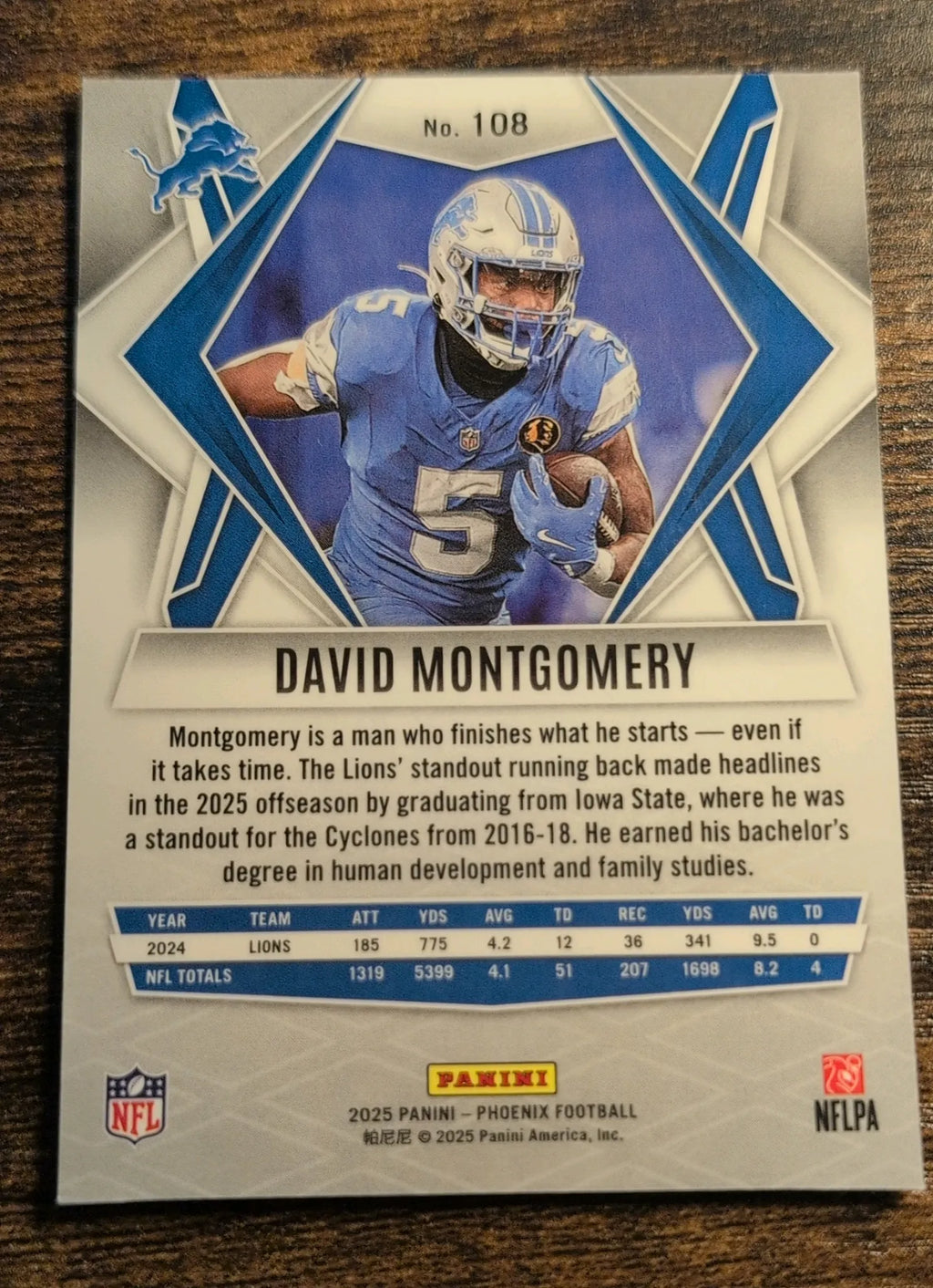 2025 Panini Phoenix David Montgomery #108
