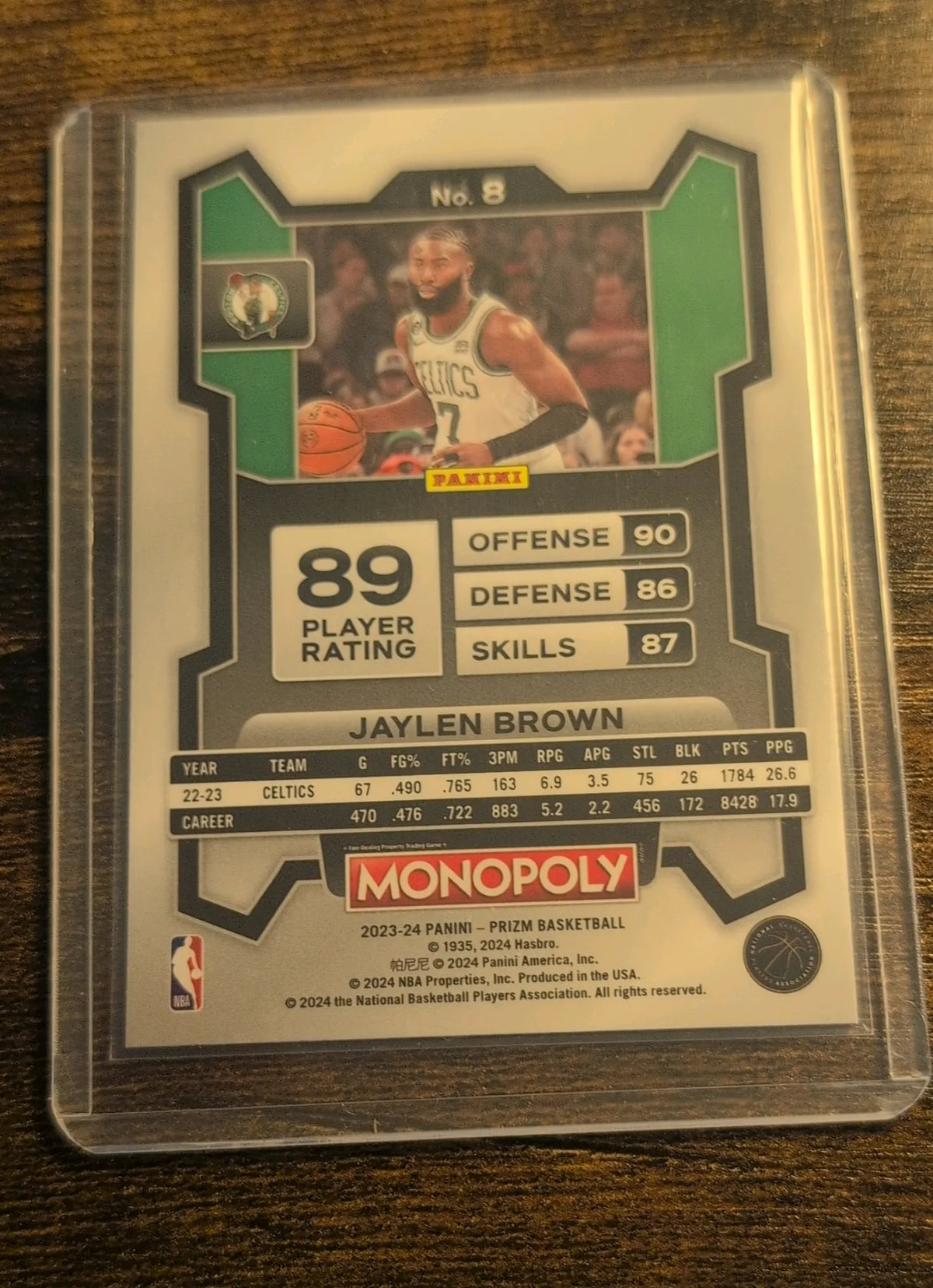 2023–24 Panini Prizm Monopoly Jaylen Brown #8