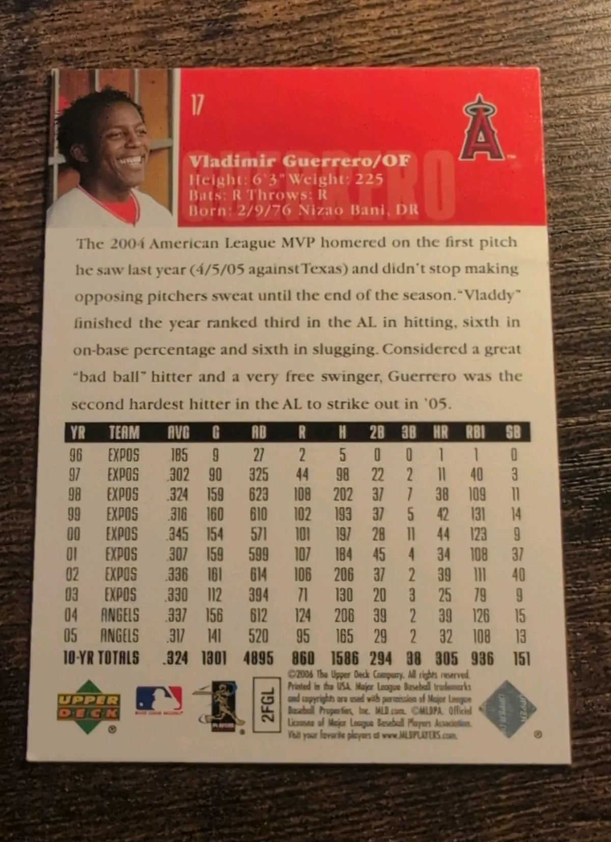 2006 Upper Deck Vladimir Guerrero #296