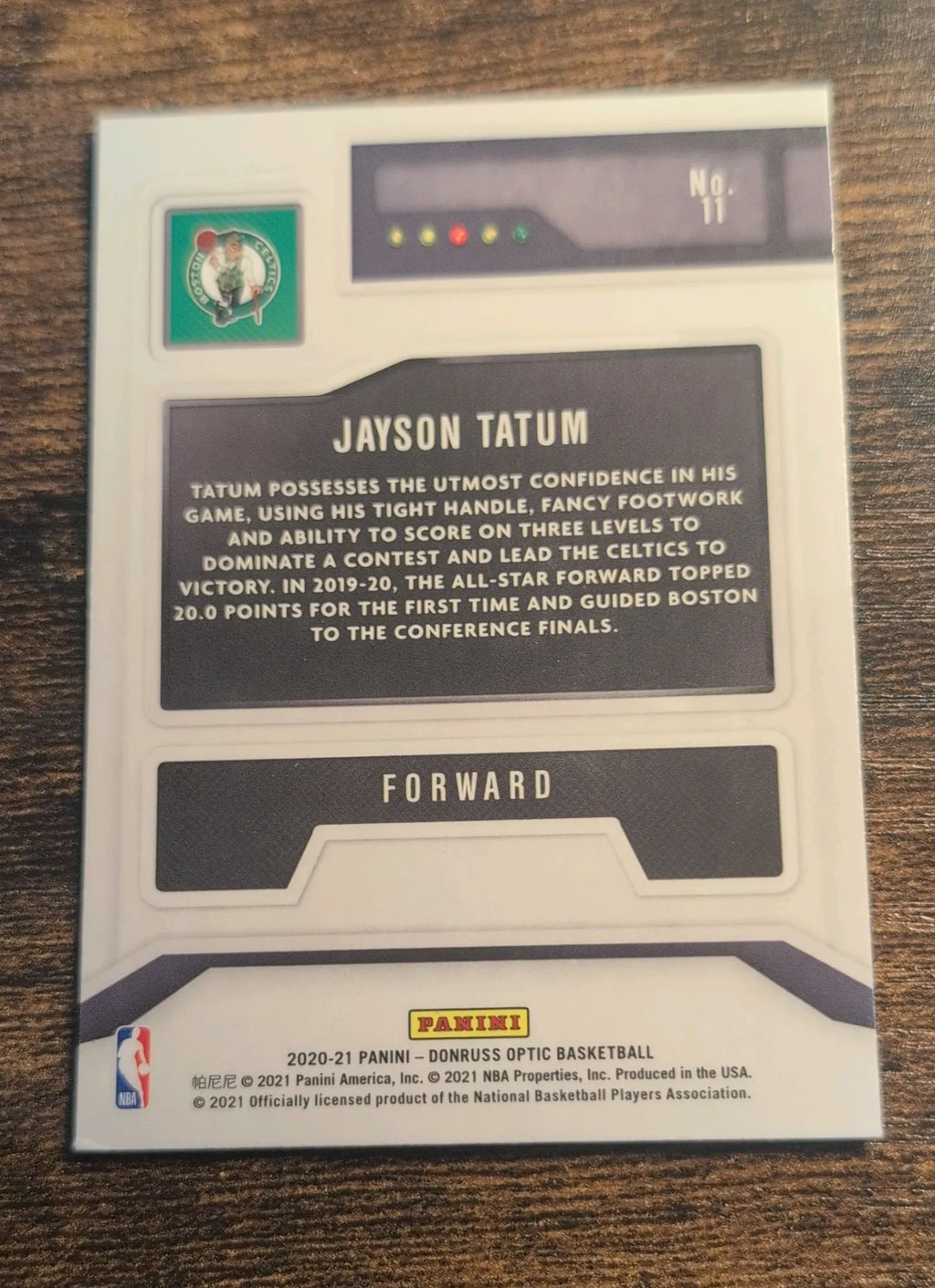 2020–21 Panini Donruss Optic T-Minus 3, 2, 1 Jayson Tatum #11