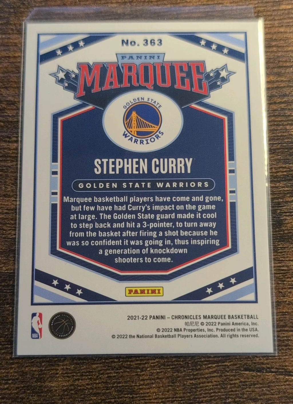2021–22 Panini Chronicles Marquee Stephen Curry #363 Pink