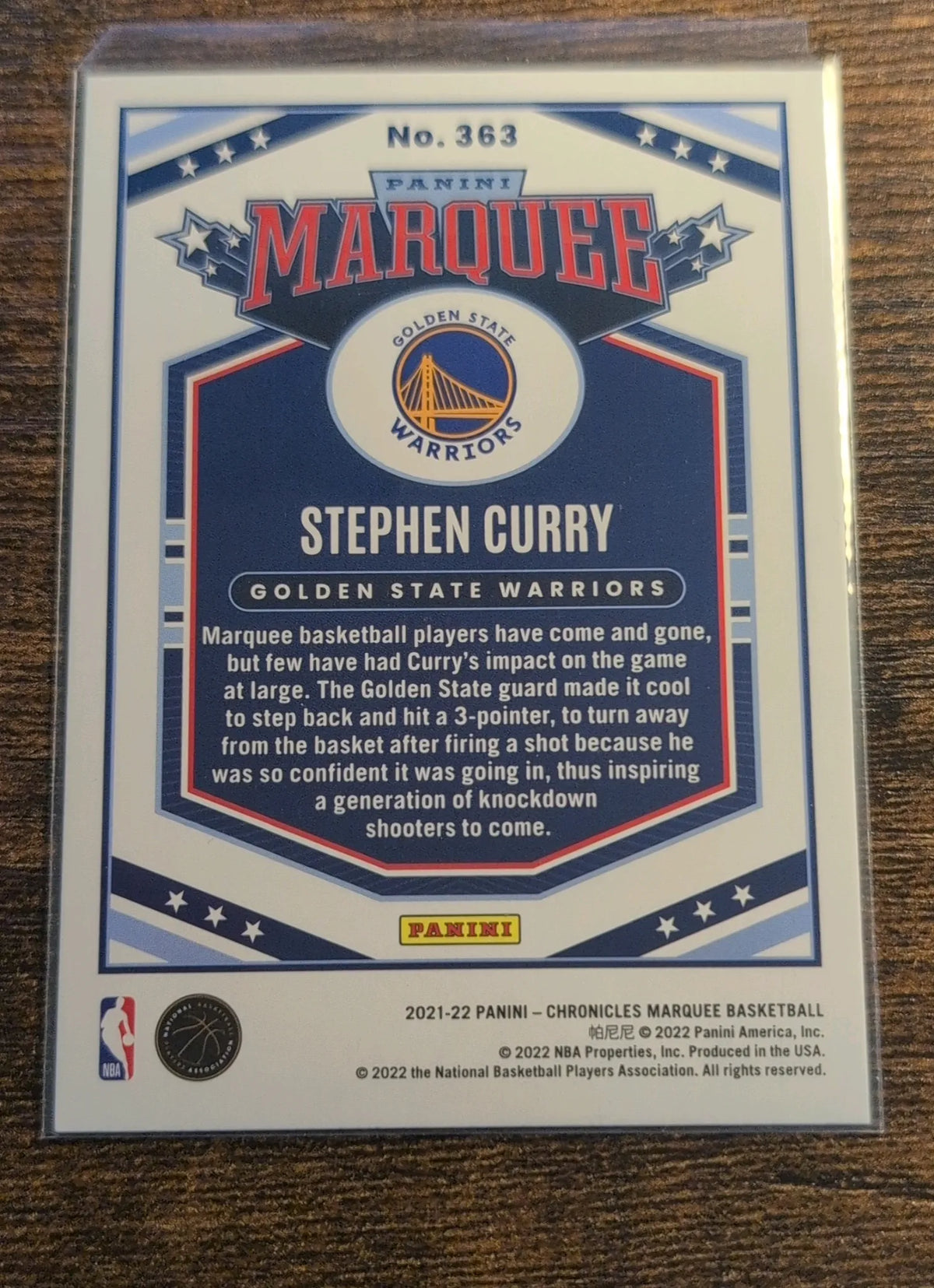 2021–22 Panini Chronicles Marquee Stephen Curry #363 Pink