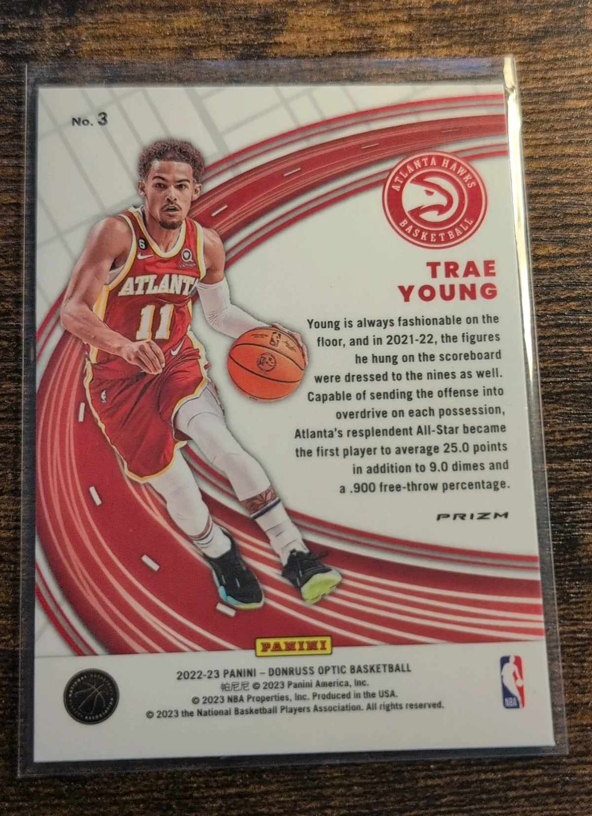 2022–23 Panini Donruss Optic Trae Young Express Lane #3 Purple Prizm