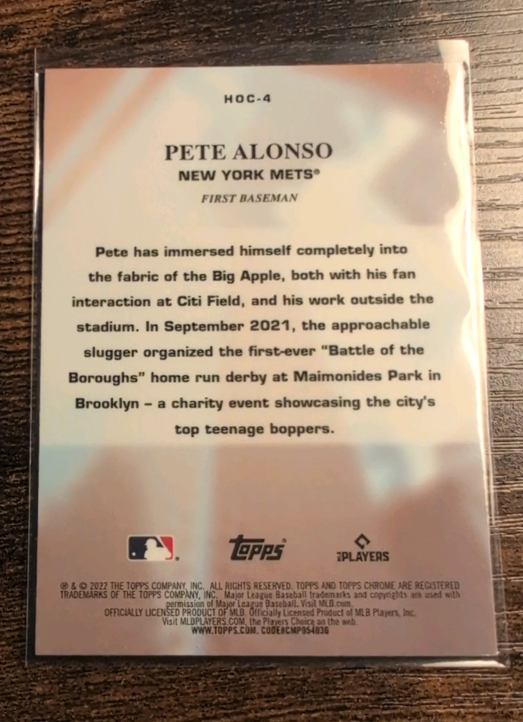 2022 Topps Chrome Heart of the City Pete Alonso #HOC-4 New York Mets