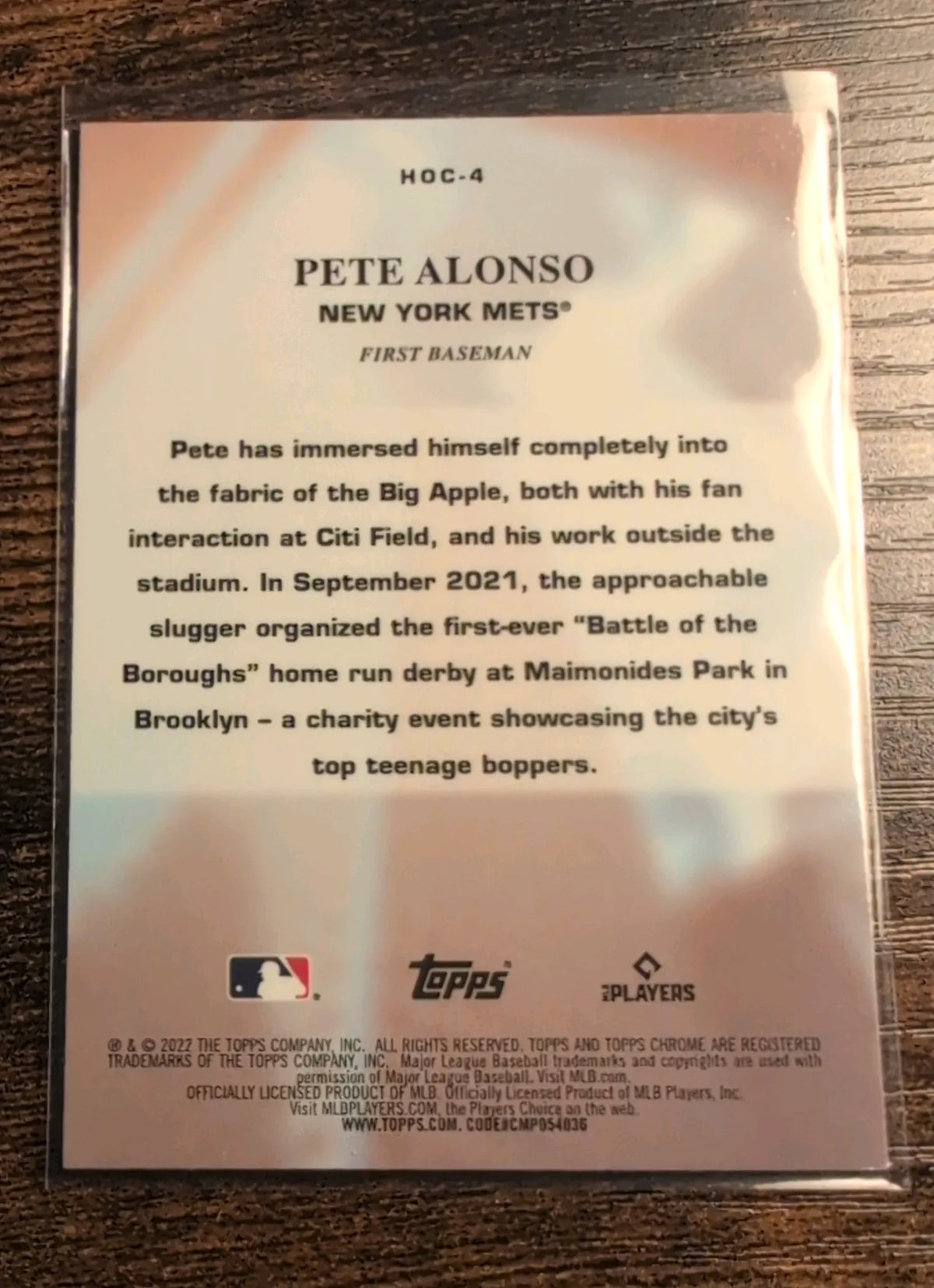 2022 Topps Chrome Heart of the City Pete Alonso #HOC-4 New York Mets