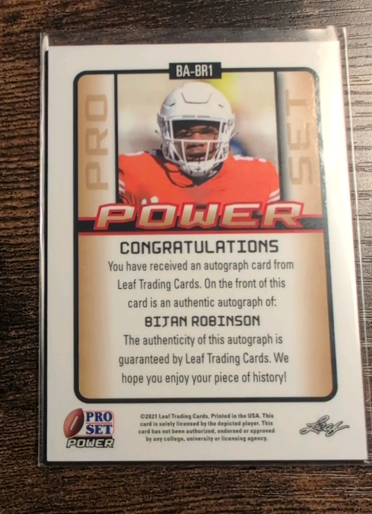 2021 Leaf Pro Set Power Bijan Robinson Auto #BA-BR1 65/99